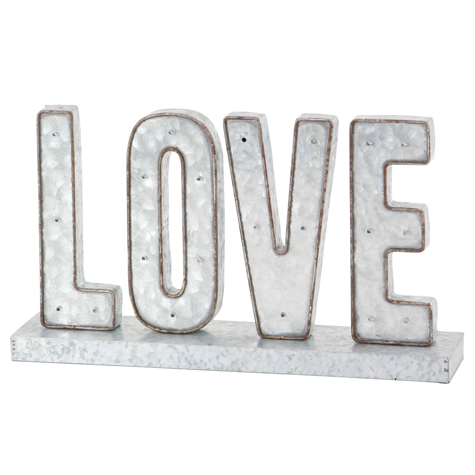 20" Gray Metal Love Decorative Sign