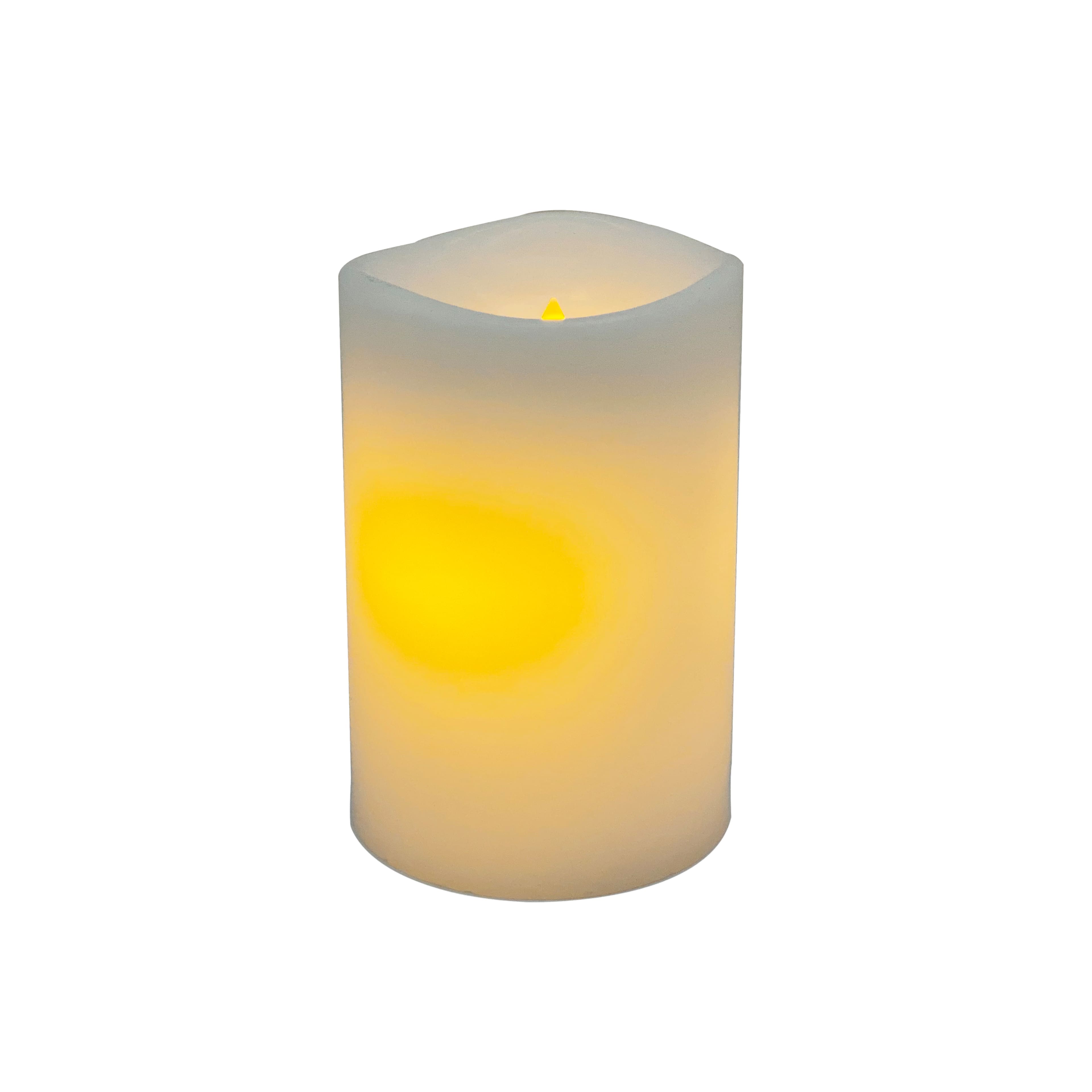 oBugie pilier blanche en cire &#xE0; DEL &#xE0; flamme rougeoyante d&#x2019;Ashland