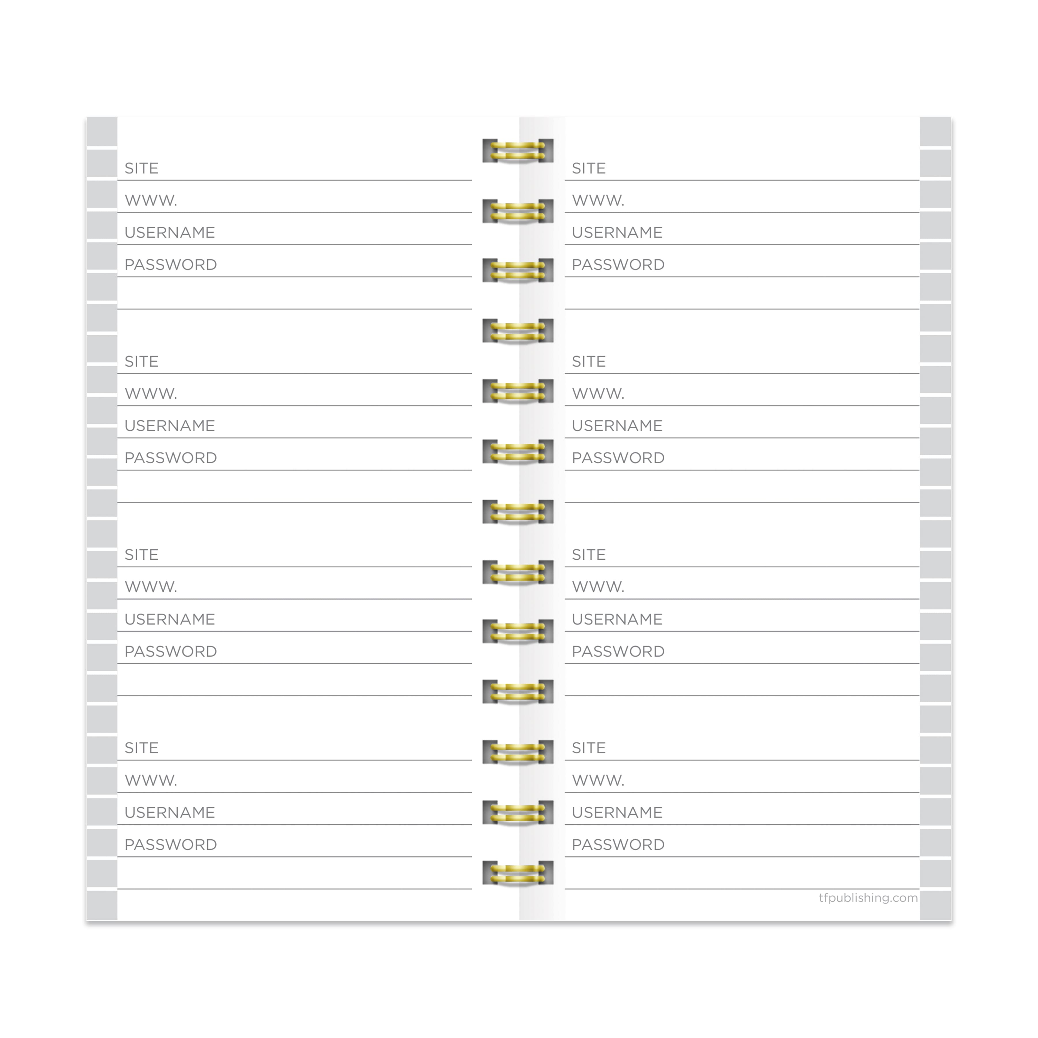 TF Publishing Joy Spiral Password Book