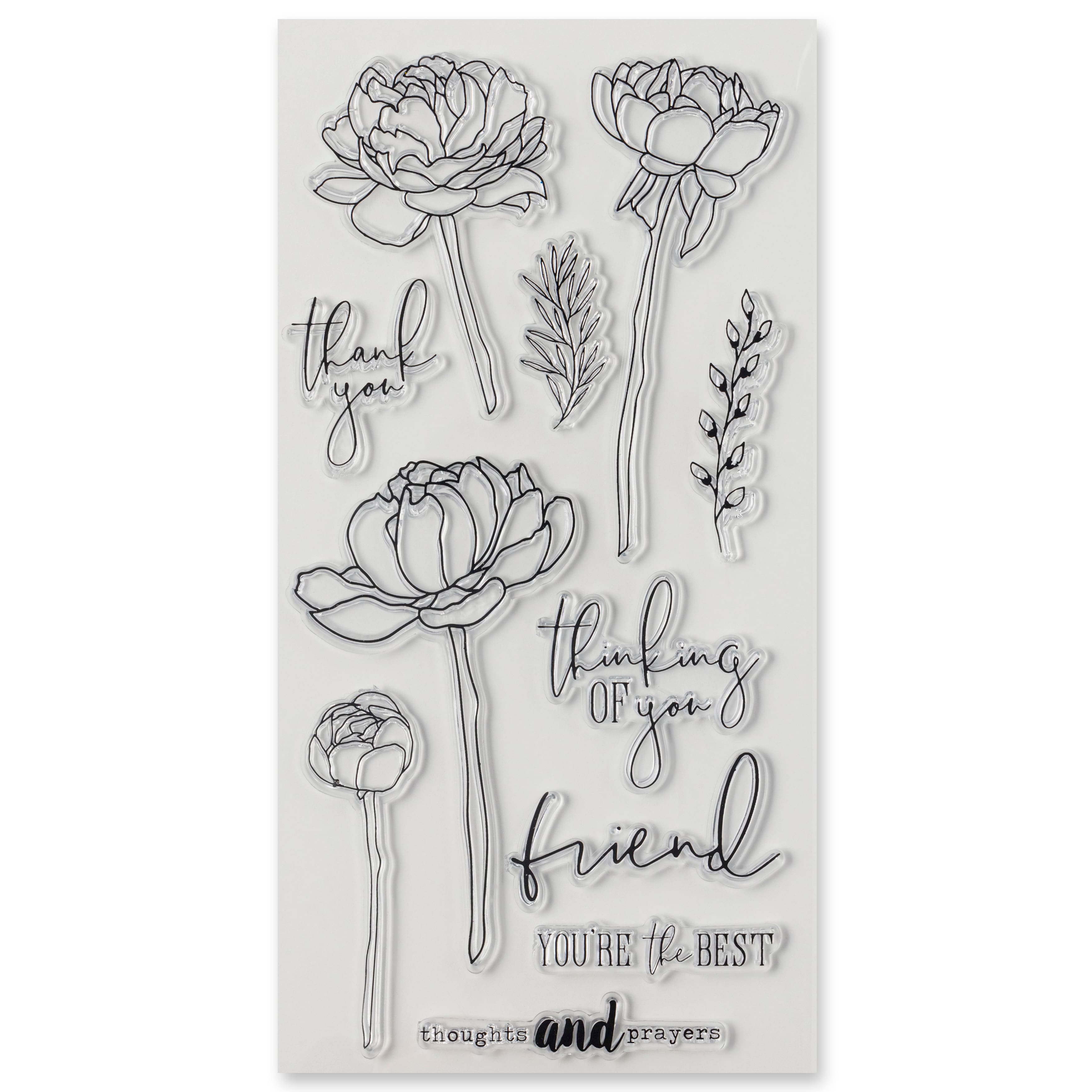 Peony Sentiment Clear Stamp Set by Recollections&#x2122;