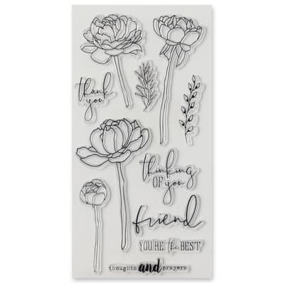 Peony Sentiment Clear Stamp Set by Recollections™ image