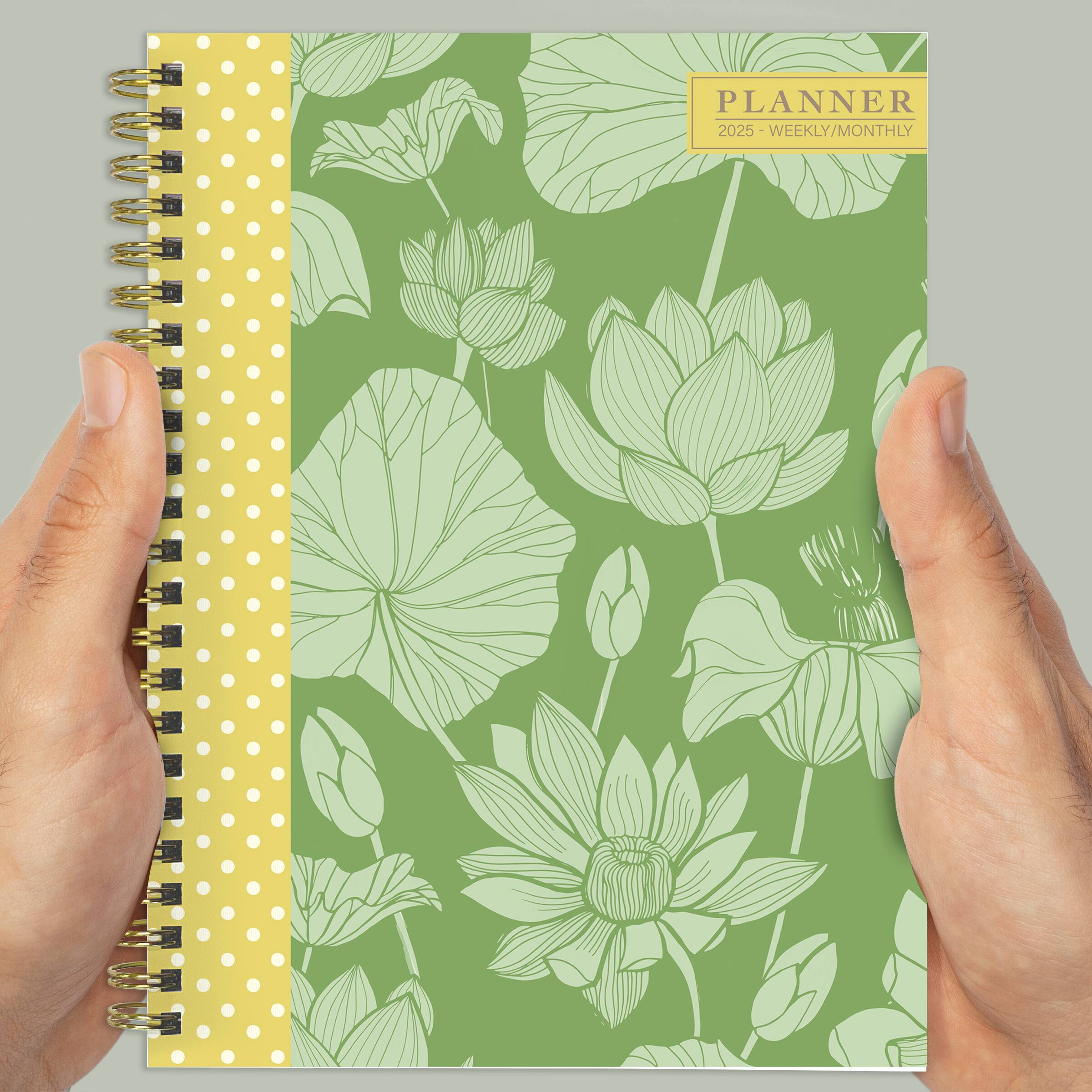 TF Publishing 2025 Medium Lotus Weekly Monthly Spiral Planner