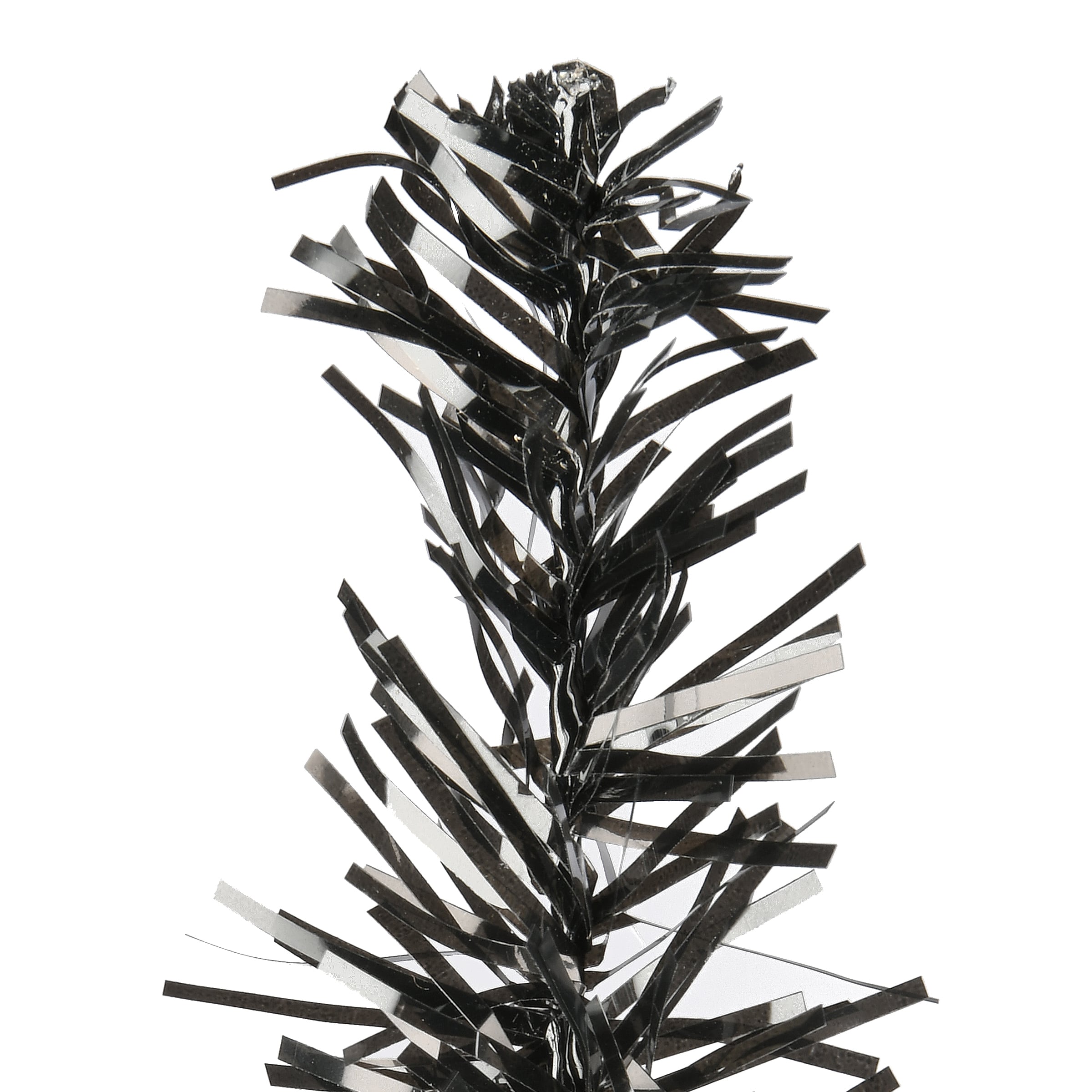 24&#x22; Unlit Black Tinsel Artificial Christmas Tree