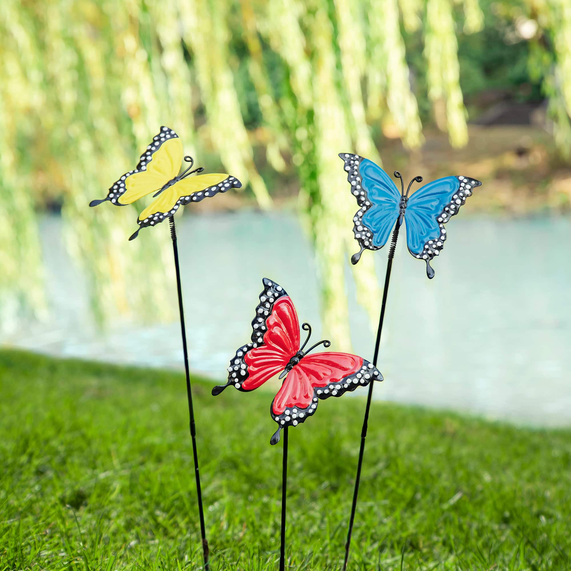 Glitzhome&#xAE; 22&#x22; Metal Butterfly Picks, 3ct.