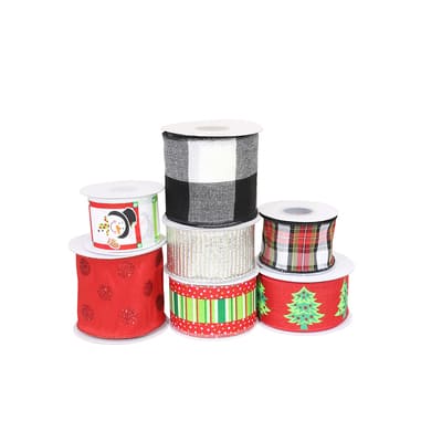 JAM Paper Merry & Bright Christmas Ribbon Value Pack | Michaels