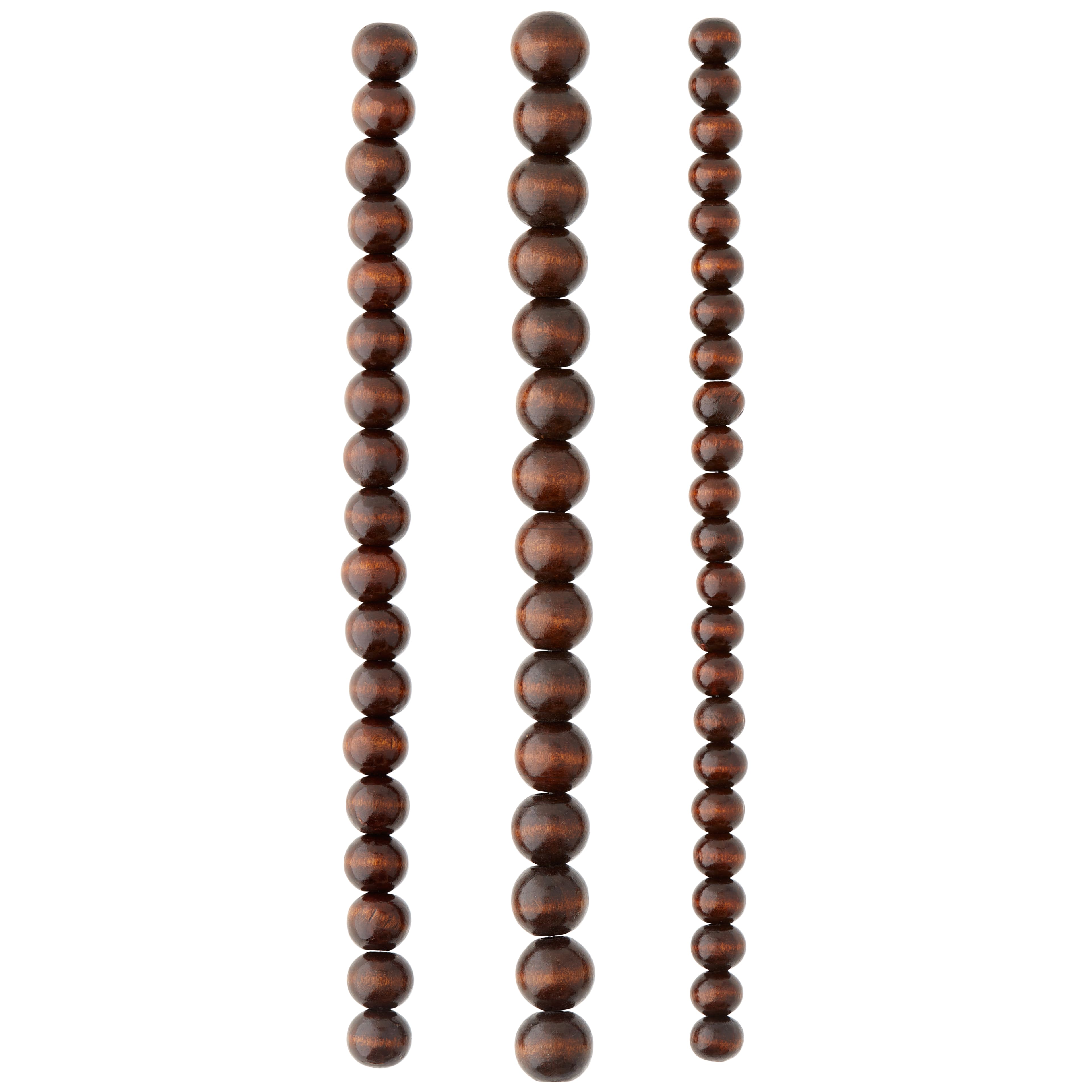 12 Pack: Brown Wood Round Beads by Bead Landing&#x2122;
