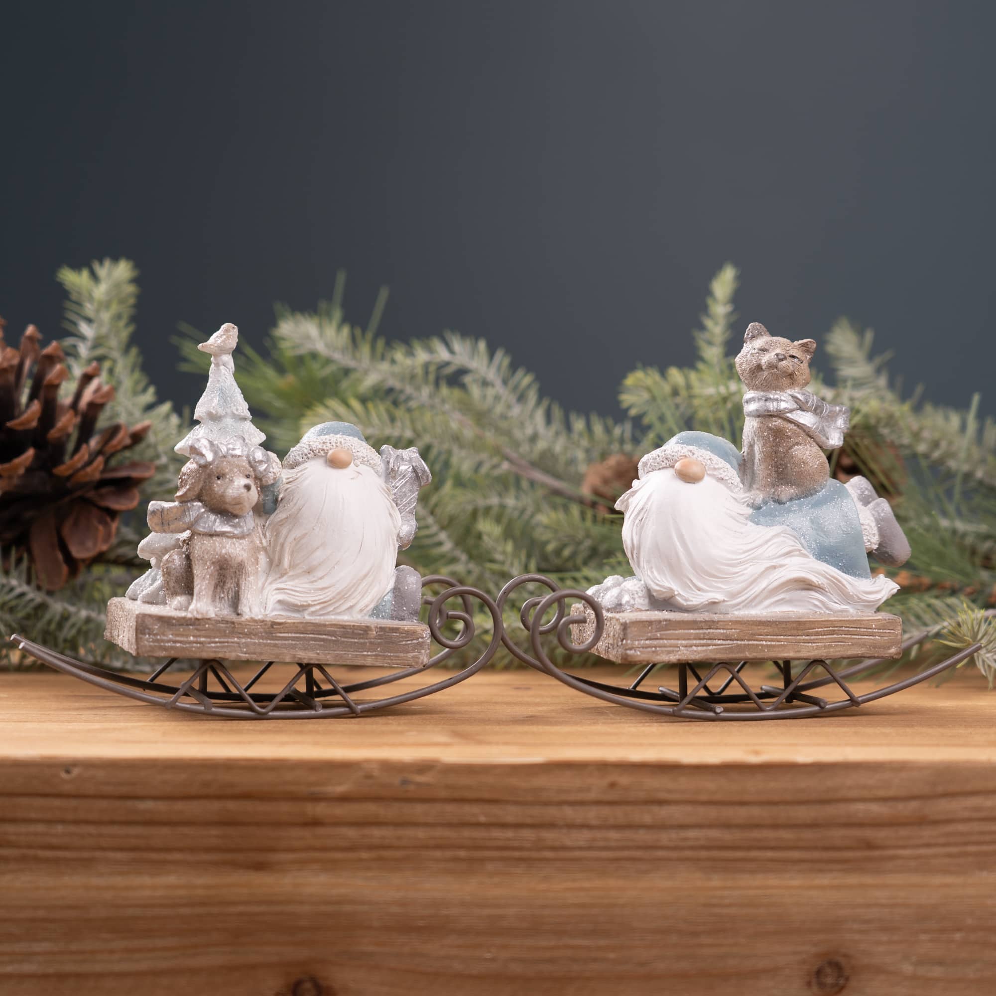 Gnome on Sled Figurine Set