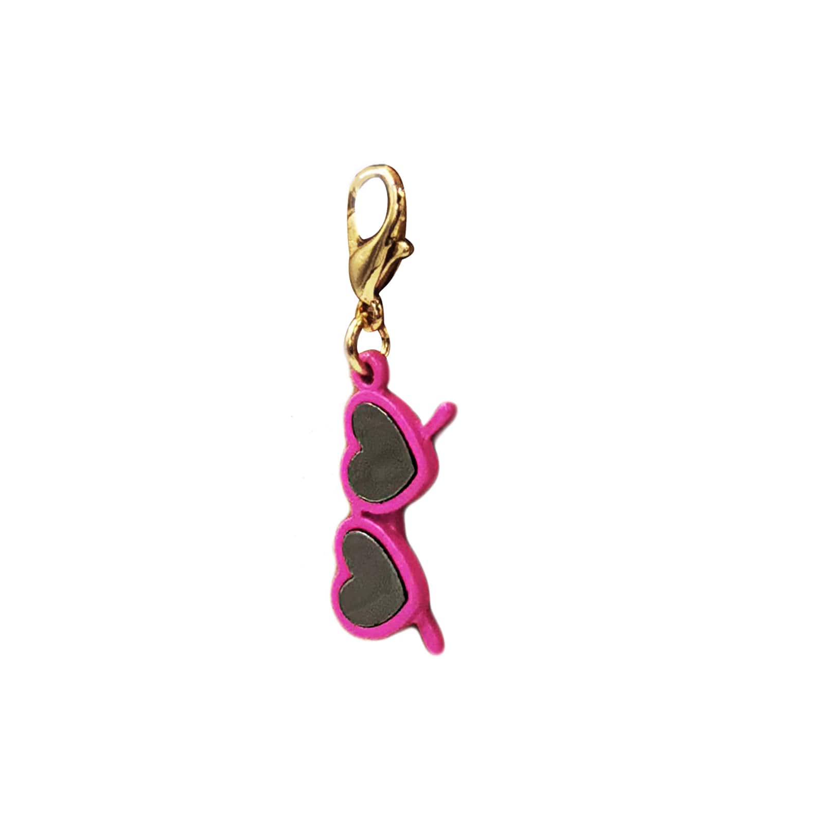 12 Pack: Charmalong™ Pink Heart-Shaped Sunglasses Charm by Bead Landing™
