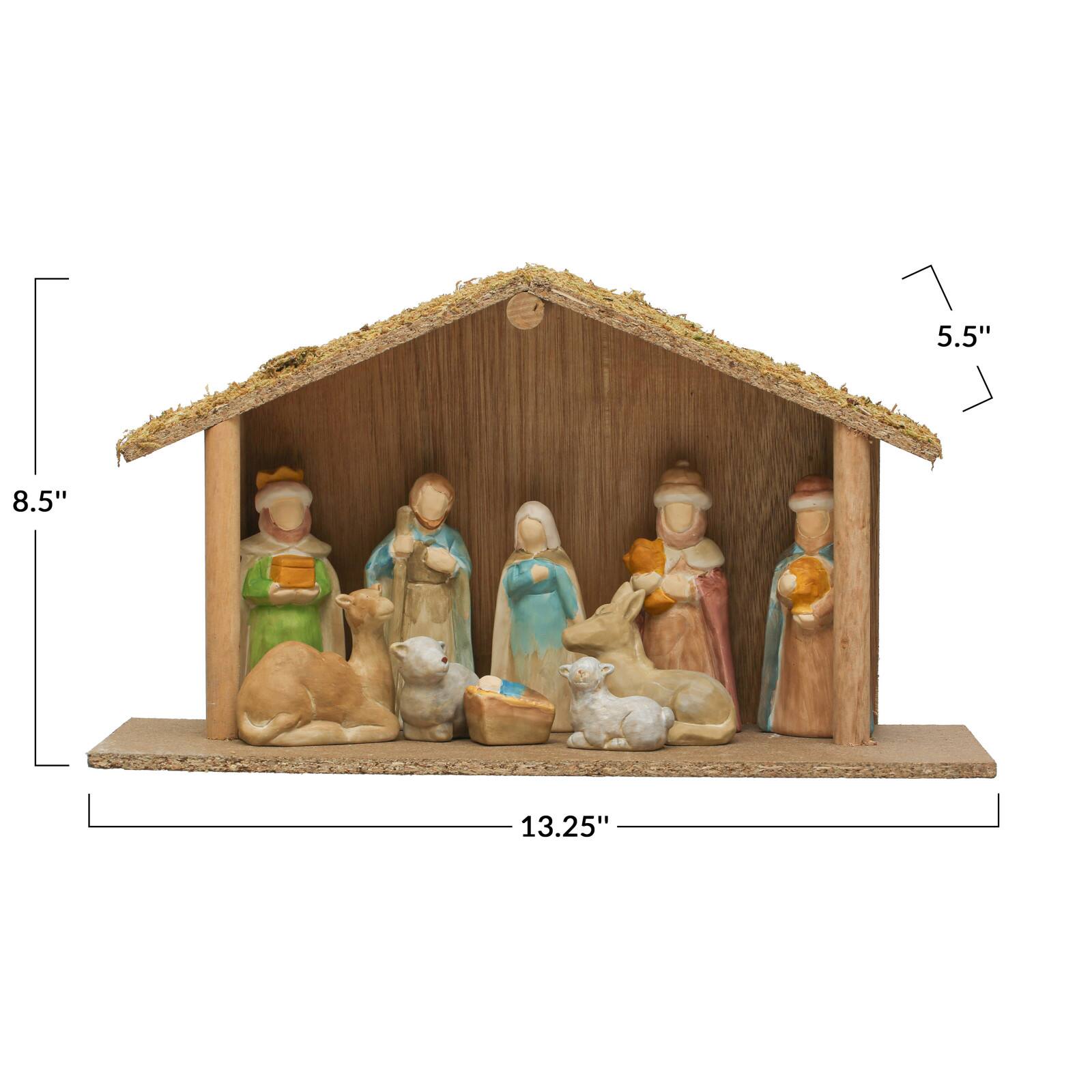 Hello Honey® Multicolor Wood Crèche with Nativity Scene