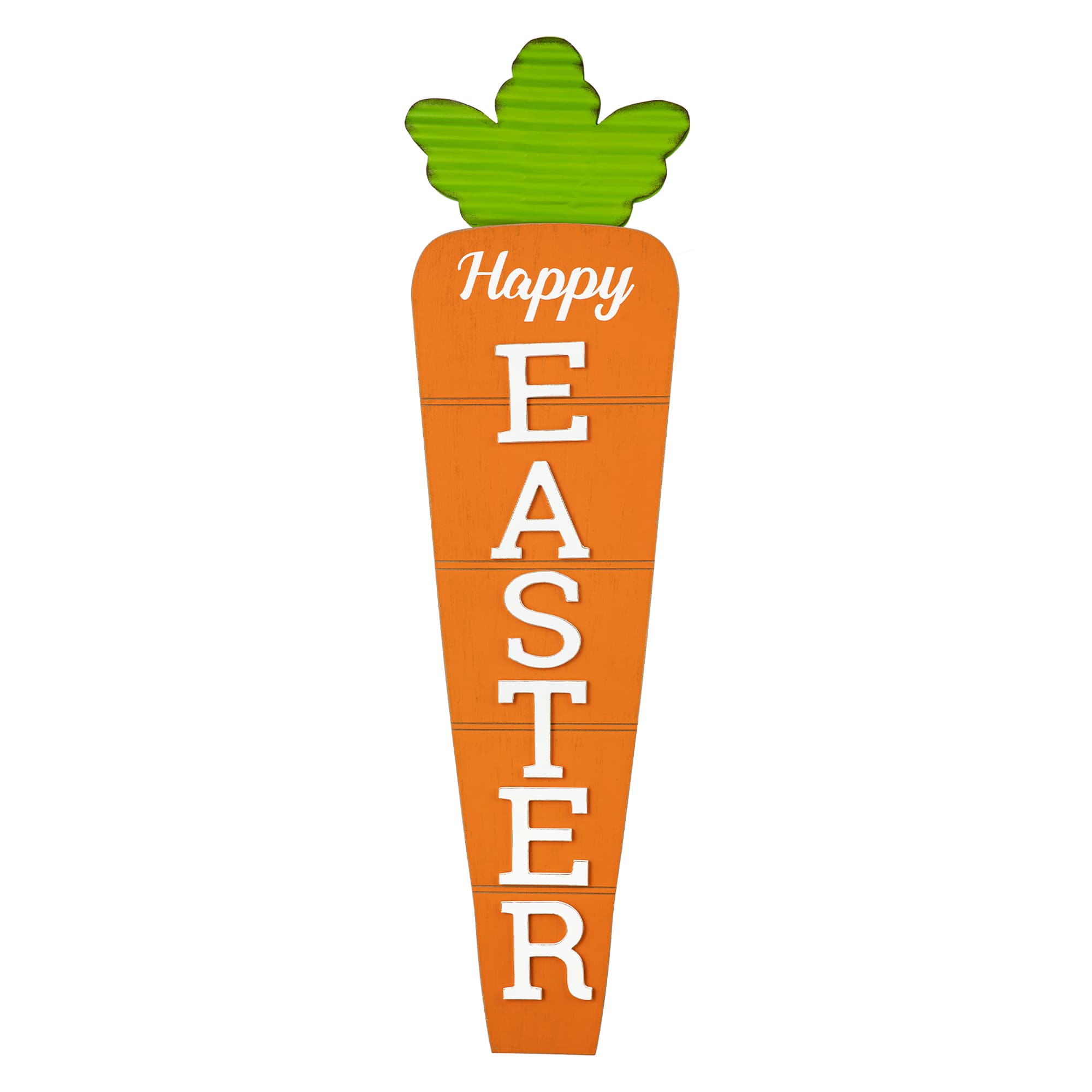 Glitzhome&#xAE; 41.5&#x22; Easter Wooden and Metal Carrot Porch Decor