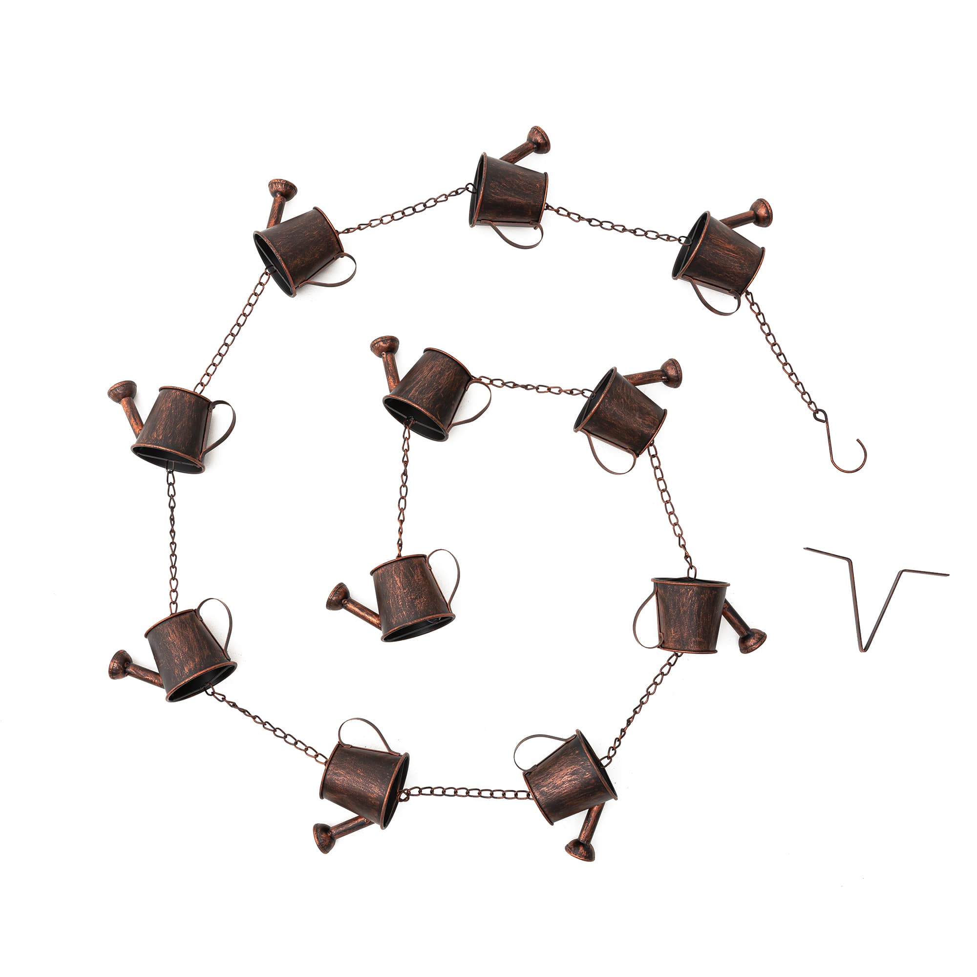 Glitzhome® 8.5ft. Copper Watering Pot Rain Chain