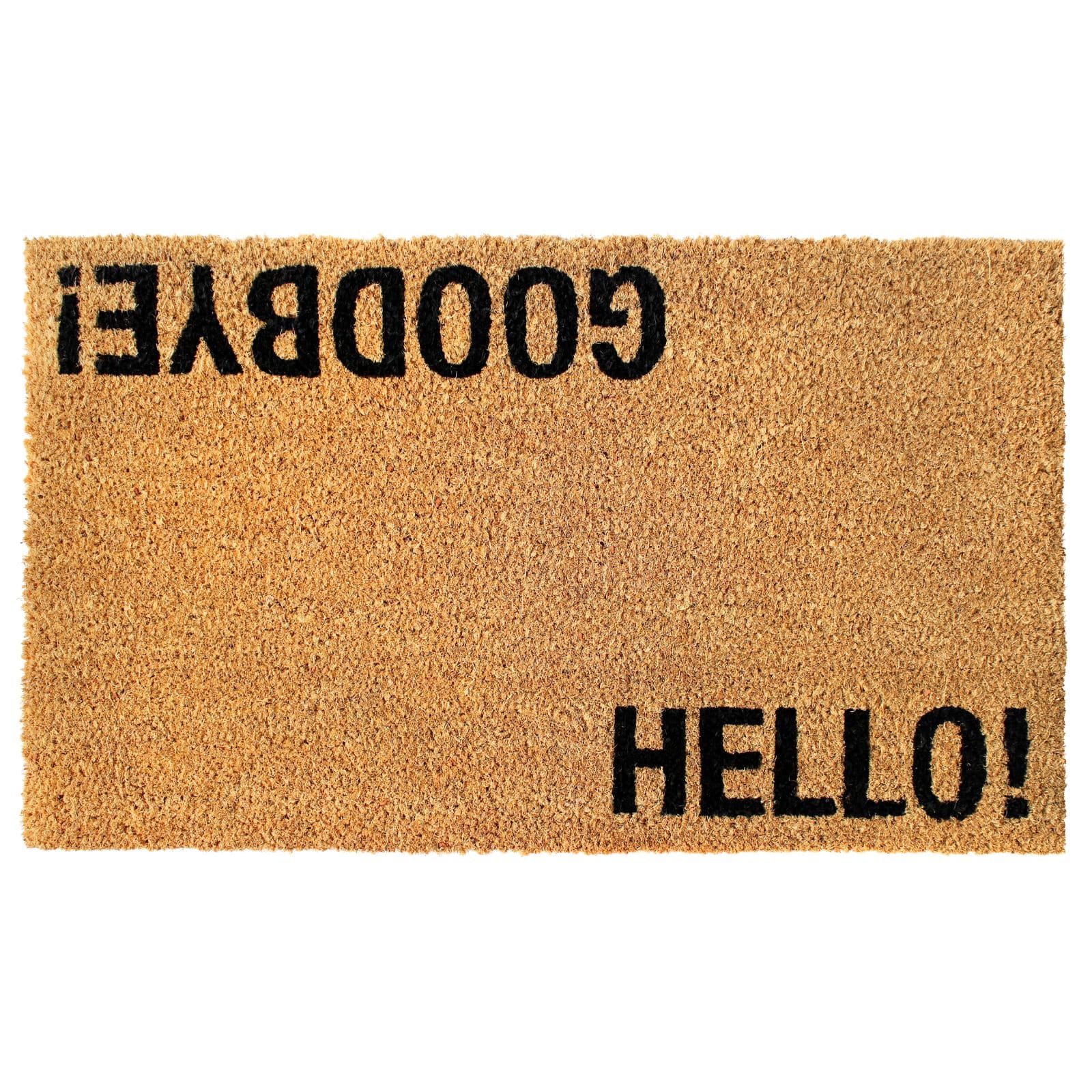 Natural Coir Welcome Goodbye Outdoor Doormat 18 x 30