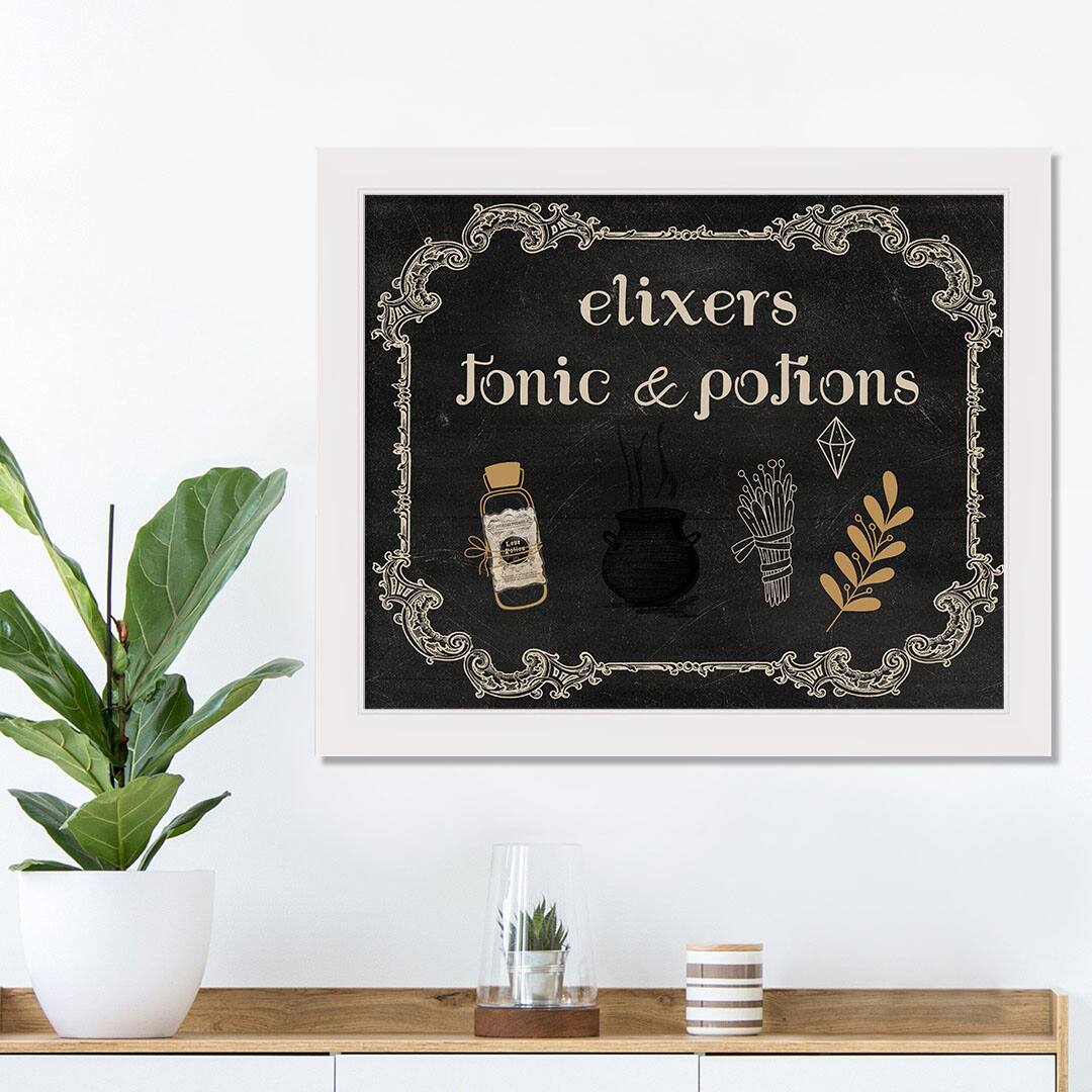 Elixers Tonic Potions 2 16" x 20" White Framed Print Under Plexiglass