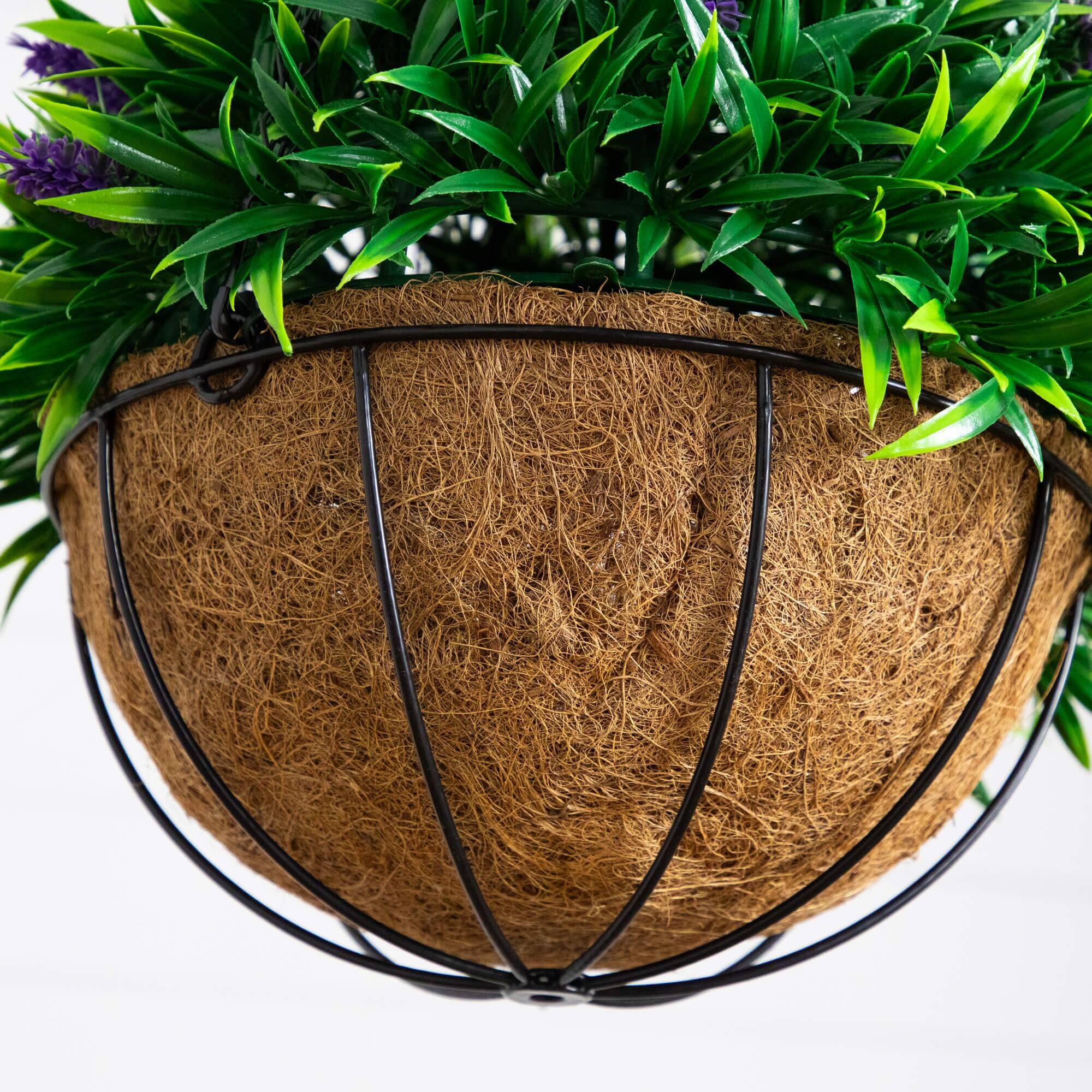 18in. UV Resistant Artificial Lavender Hanging Basket (Indoor/Outdoor)