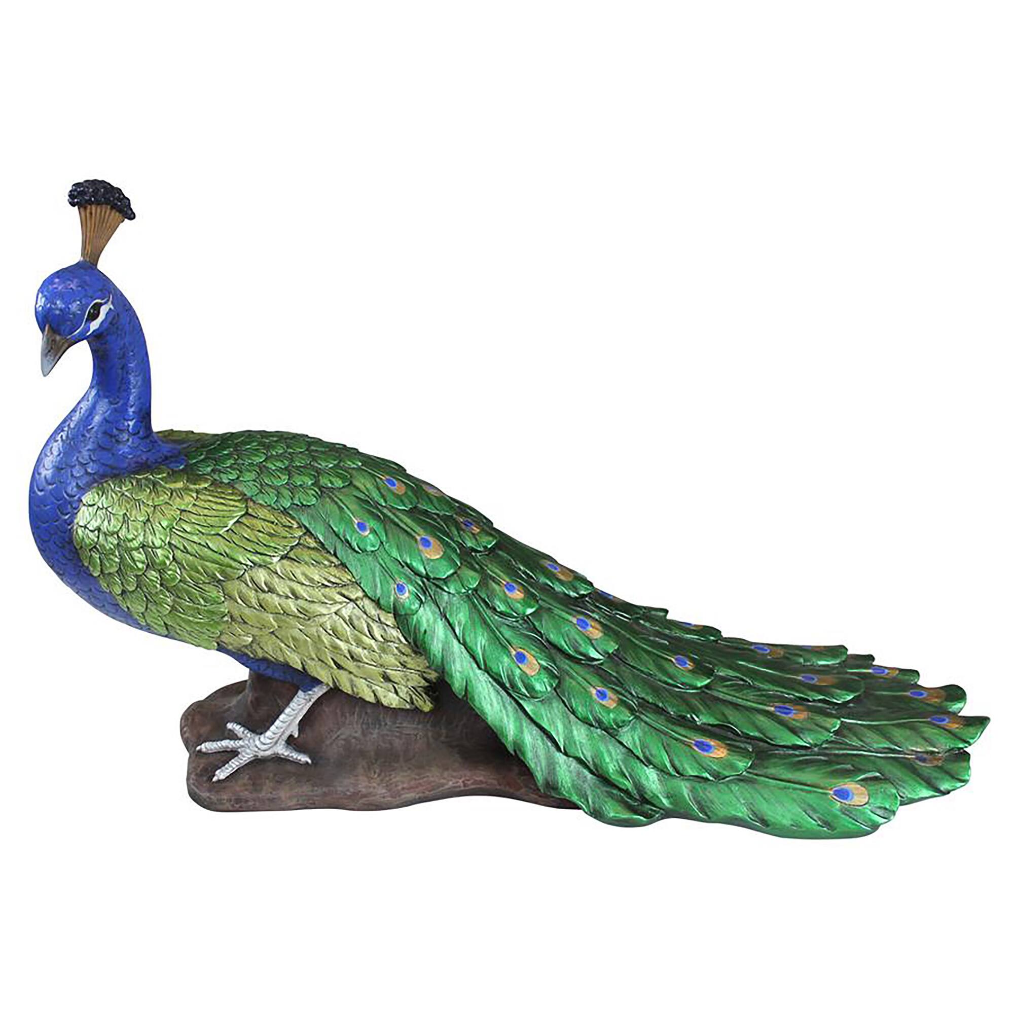 Design Toscano 21&#x22; The Regal Peacock Garden Sculpture