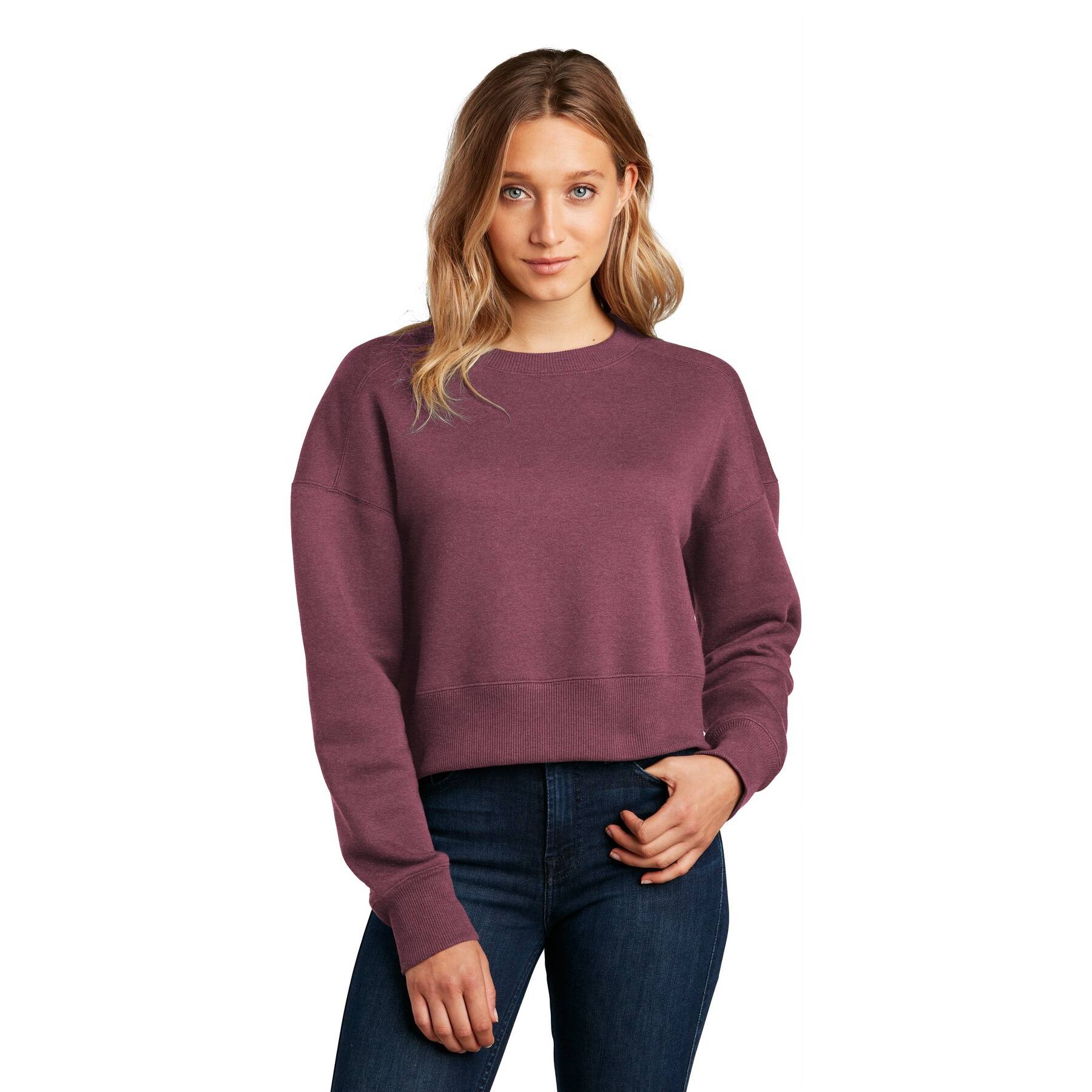 District® Women's Perfect Weight® Fleece Cropped Crew Sweatshirt