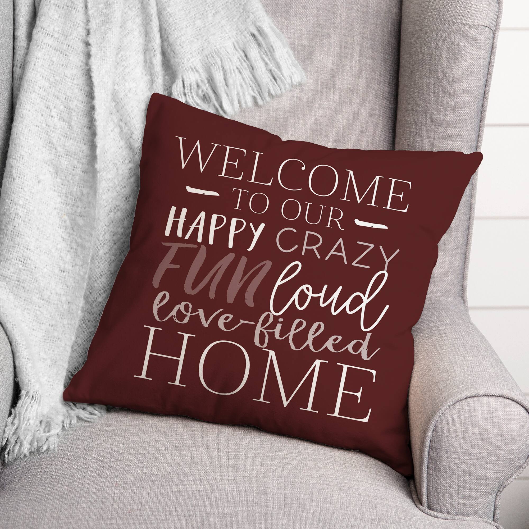 18&#x22; x 18&#x22; Love Filled Home Throw Pillow
