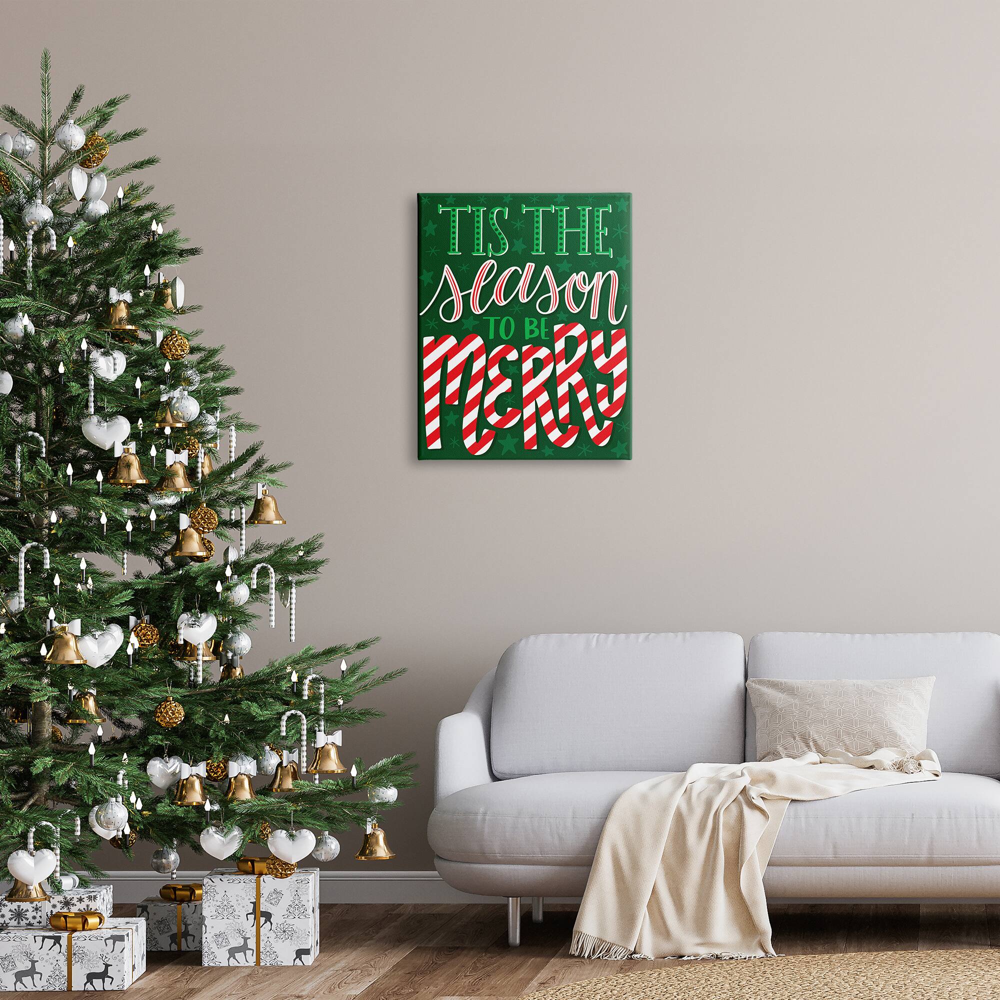 Stupell Industries Tis The Season To Be Merry Patterned Canvas Wall Art