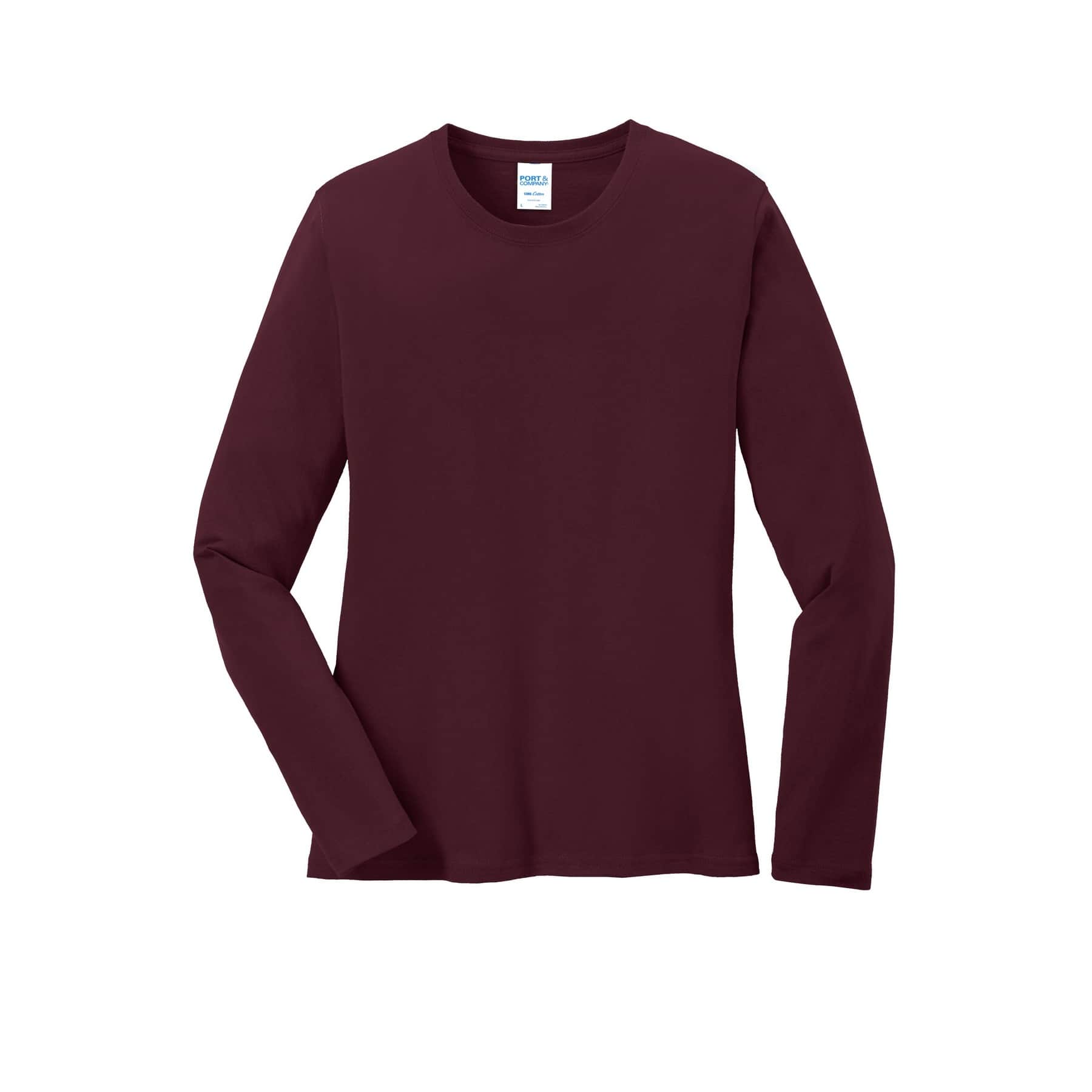 Port & Company® Core Cotton Colors Long Sleeve Ladies T-Shirt