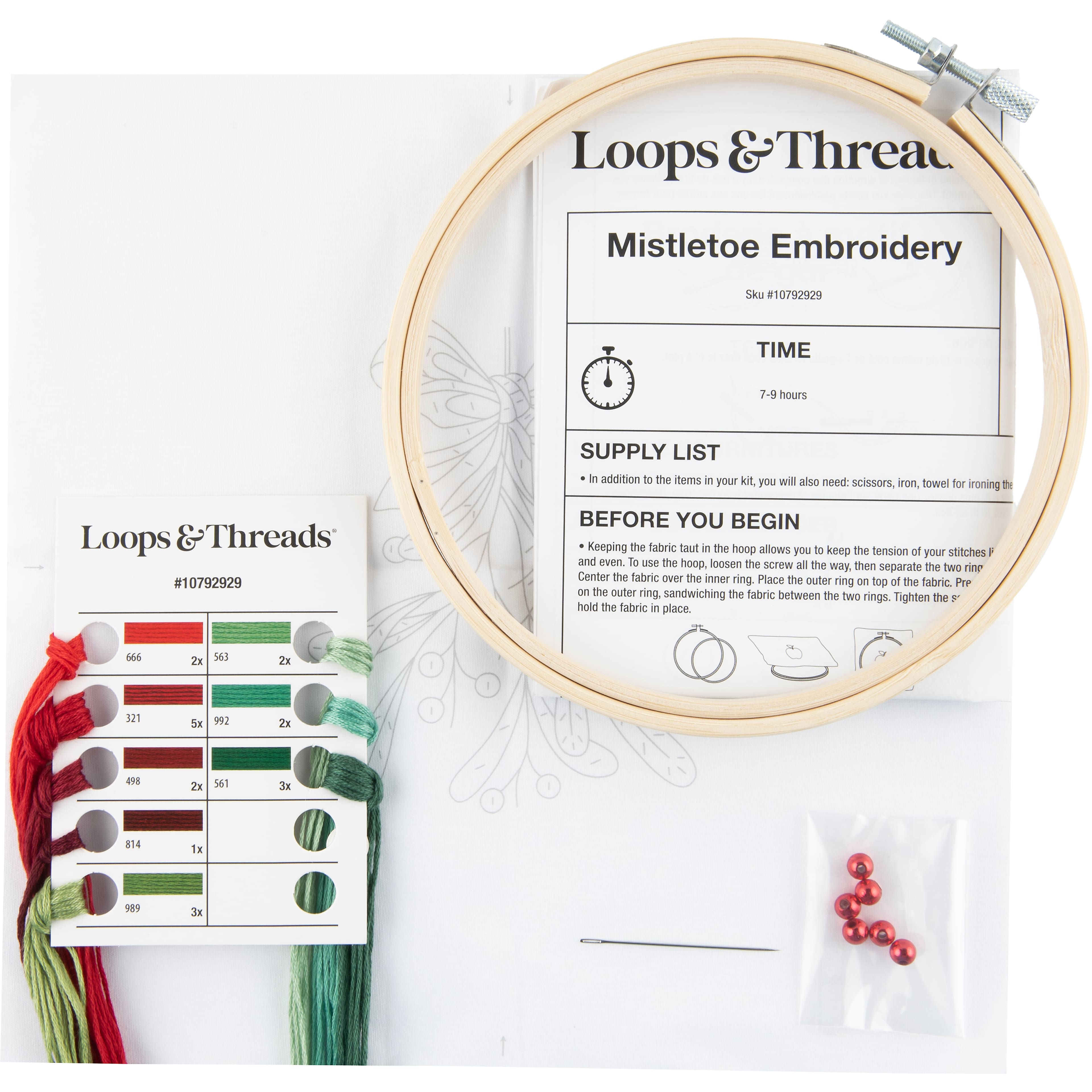 6&#x22; Mistletoe Embroidery Kit by Loops &#x26; Threads&#xAE;