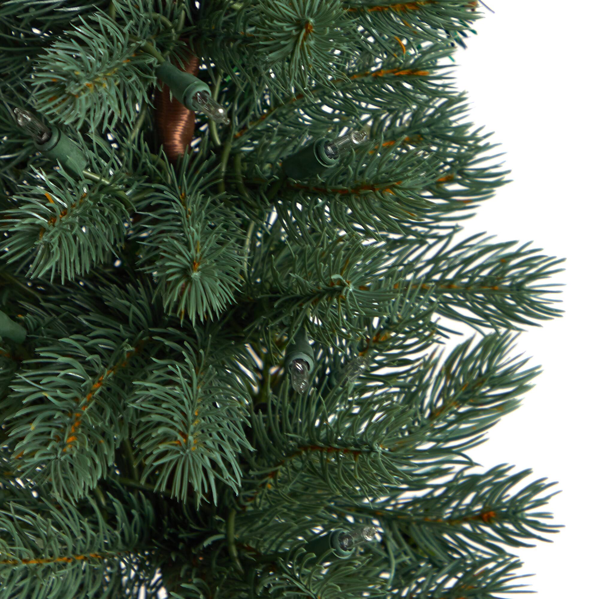 3ft. Pre-Lit Green Pine Artificial Christmas Tree with Burlap Base, Warm White Lights