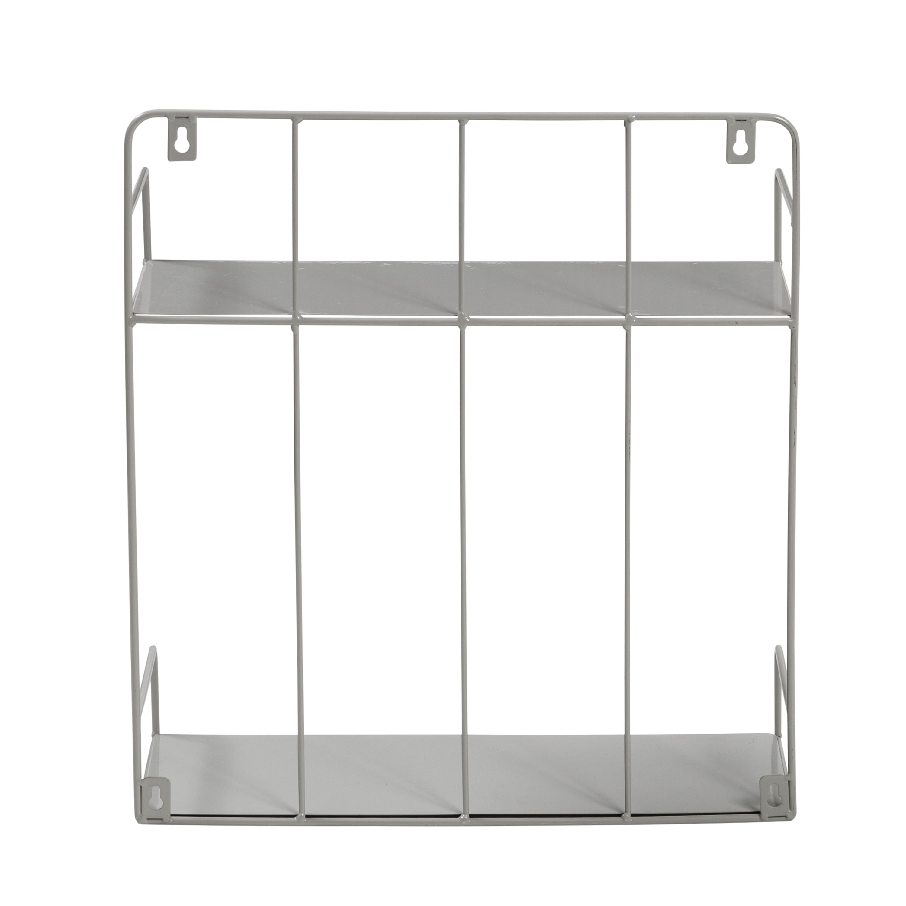 Honey Can Do Gray 2-Tier Metal Wall Shelf