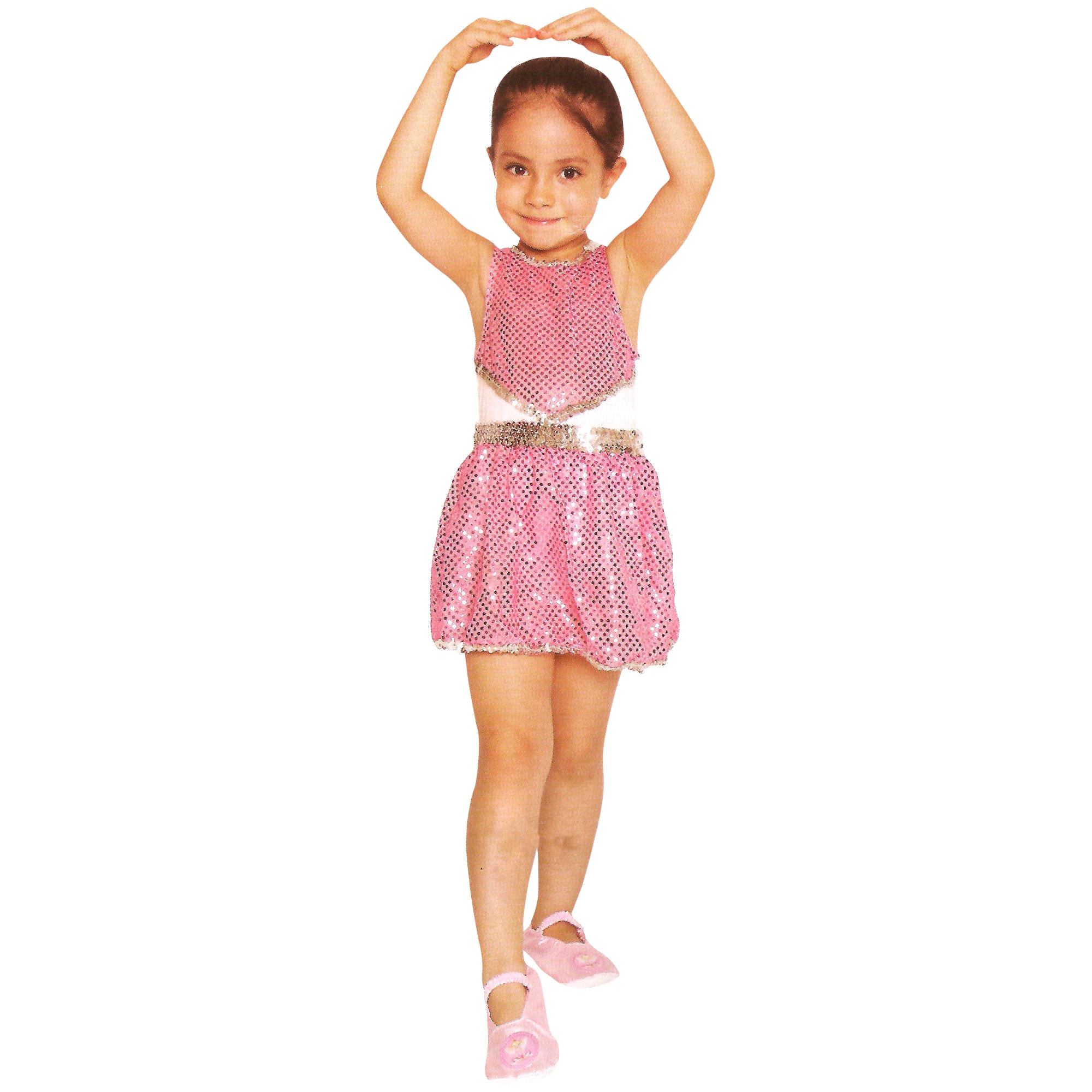 Medium Pink &#x26; Silver Ballerina Girl&#x27;s Costume