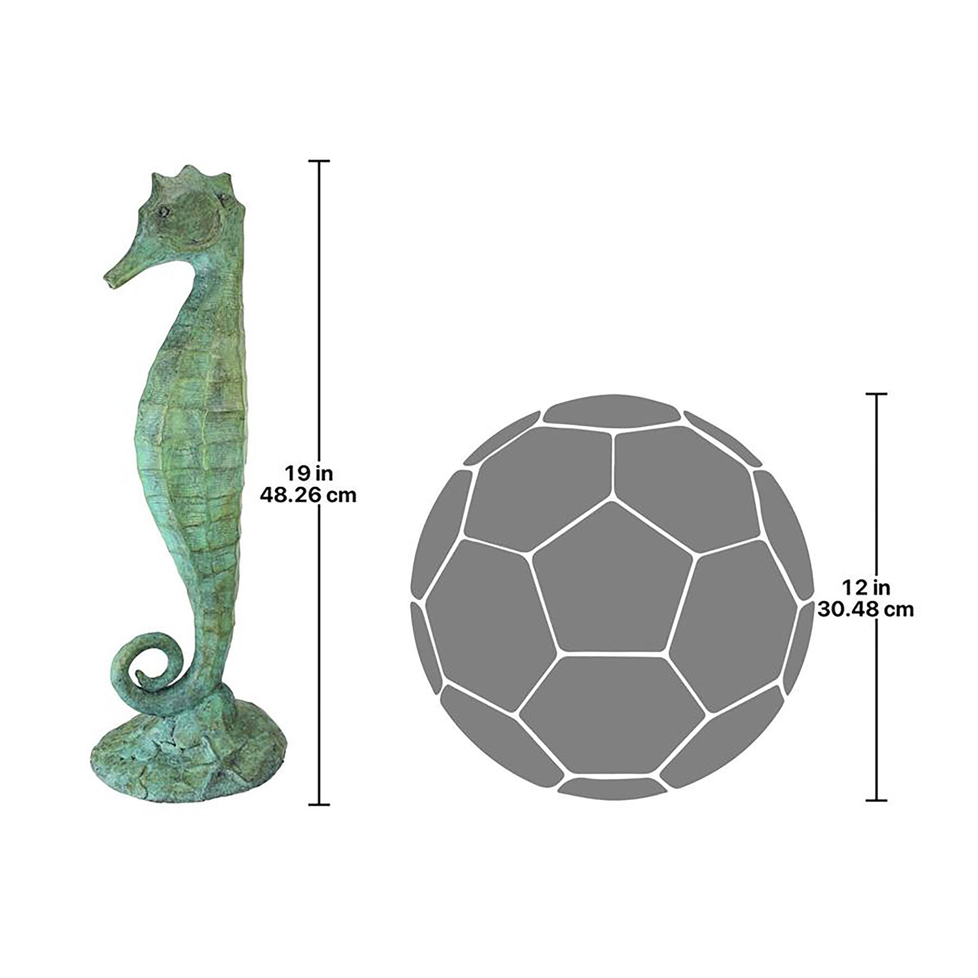 Design Toscano 19&#x22; Seahorse Bronze Garden Statue