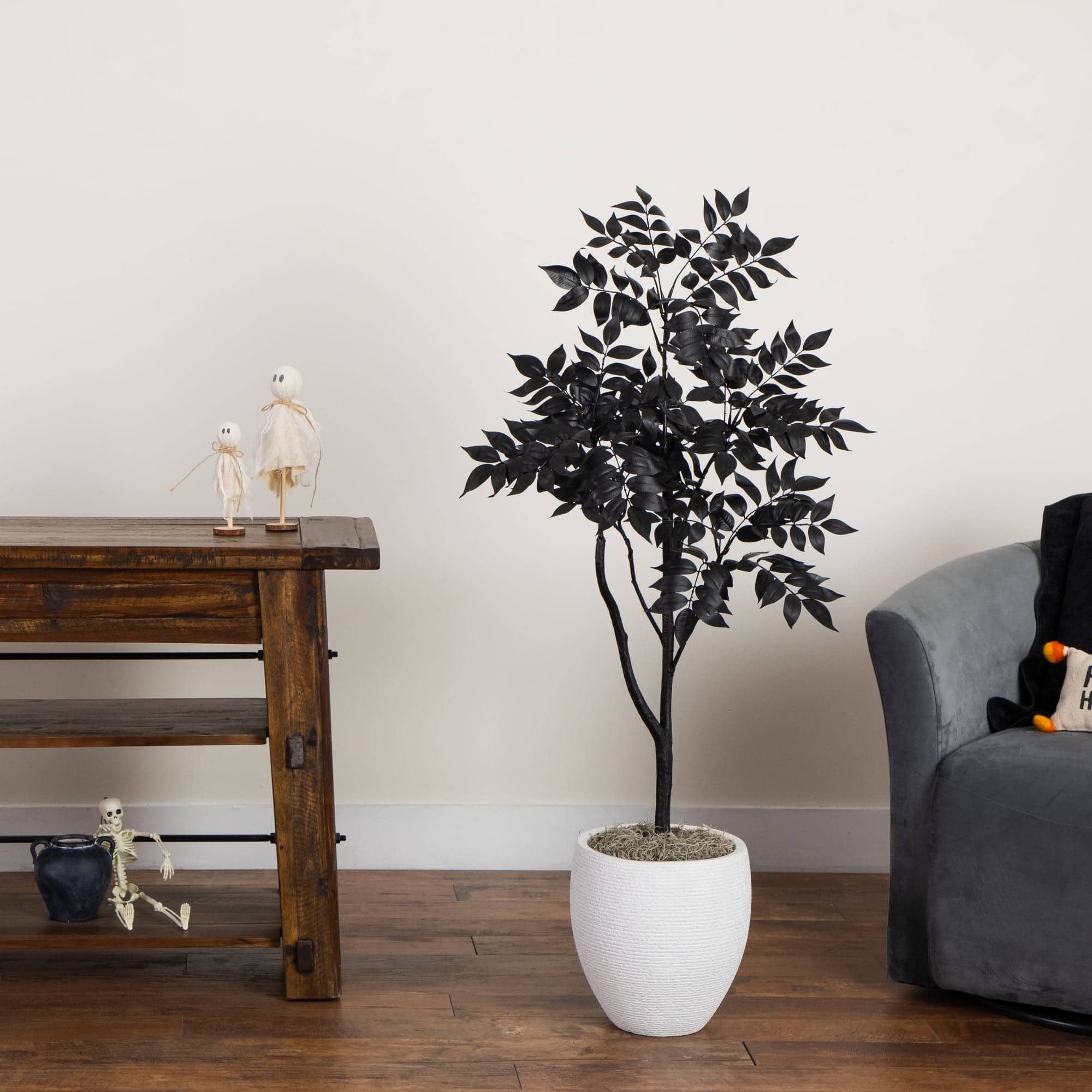 4ft. Artificial Halloween Black Sumac Tree