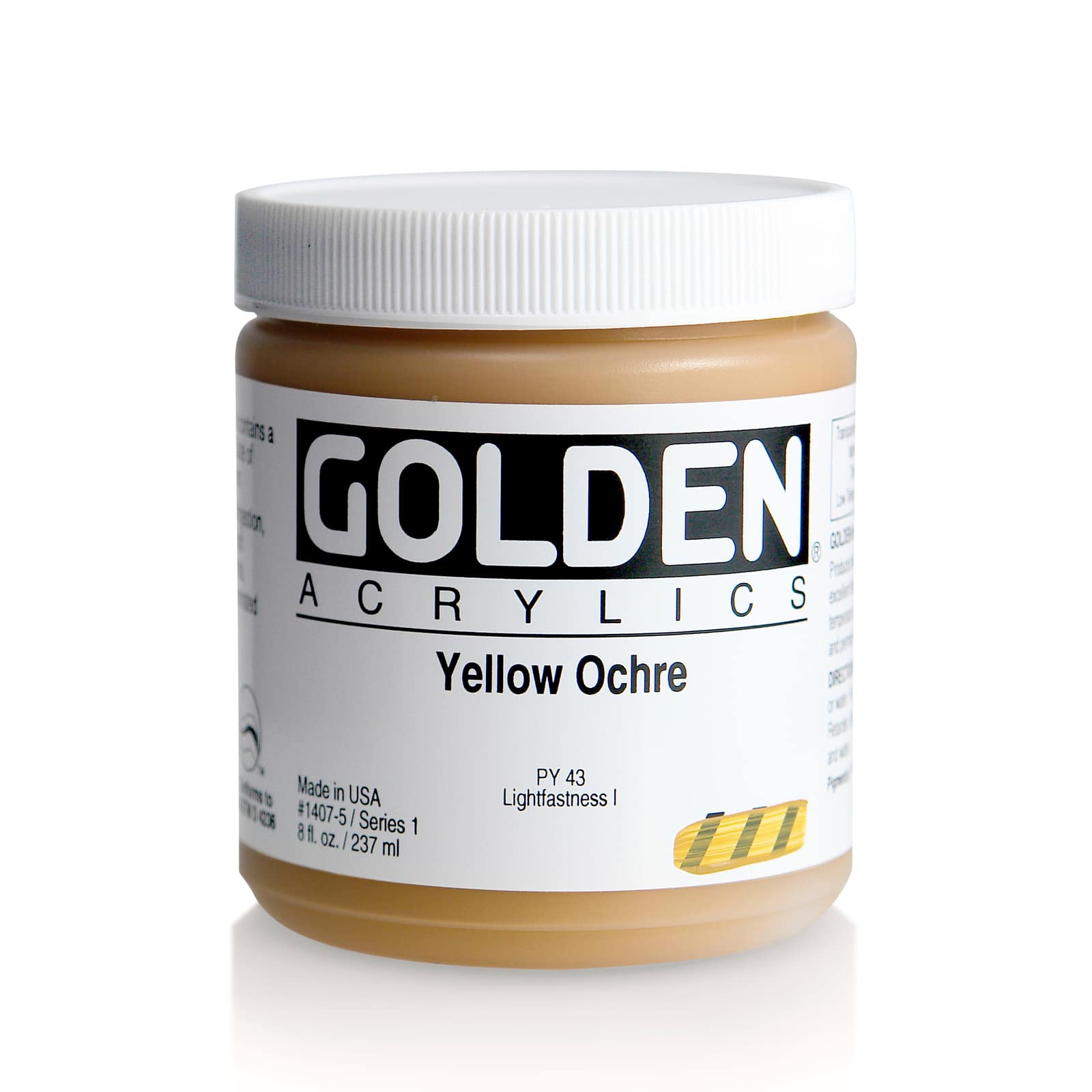 Golden Heavy Body Acrylic Paint, 8 oz in Yellow Ochre