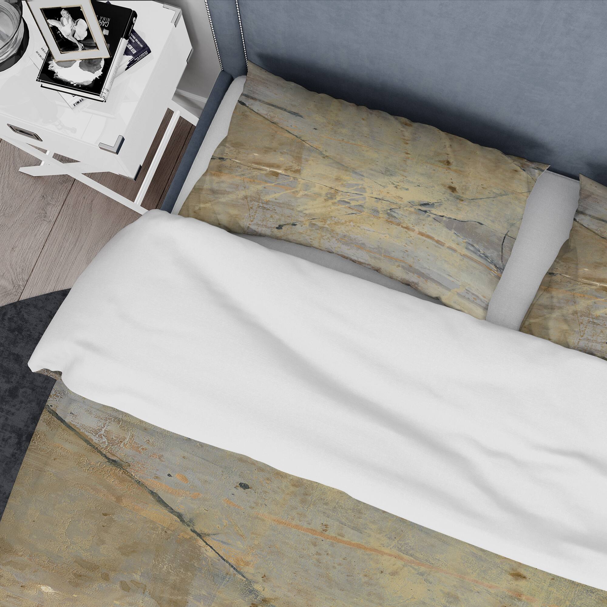 Designart &#x27;Geometric Cream Block III&#x27; Geometric Bedding Set - Duvet Cover &#x26; Shams