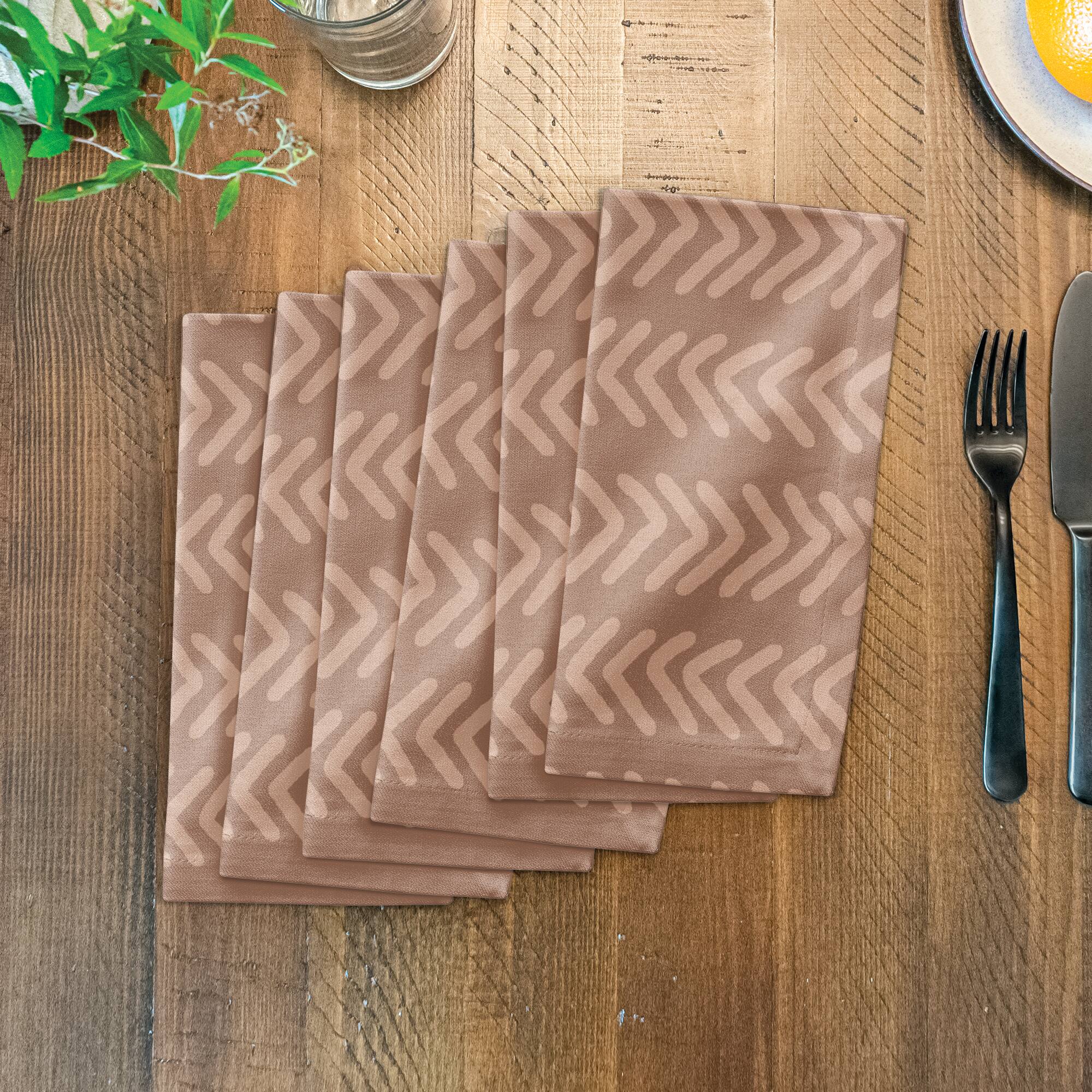 Tan Arrows 10&#x22; x 10&#x22; Cotton Twill Napkin