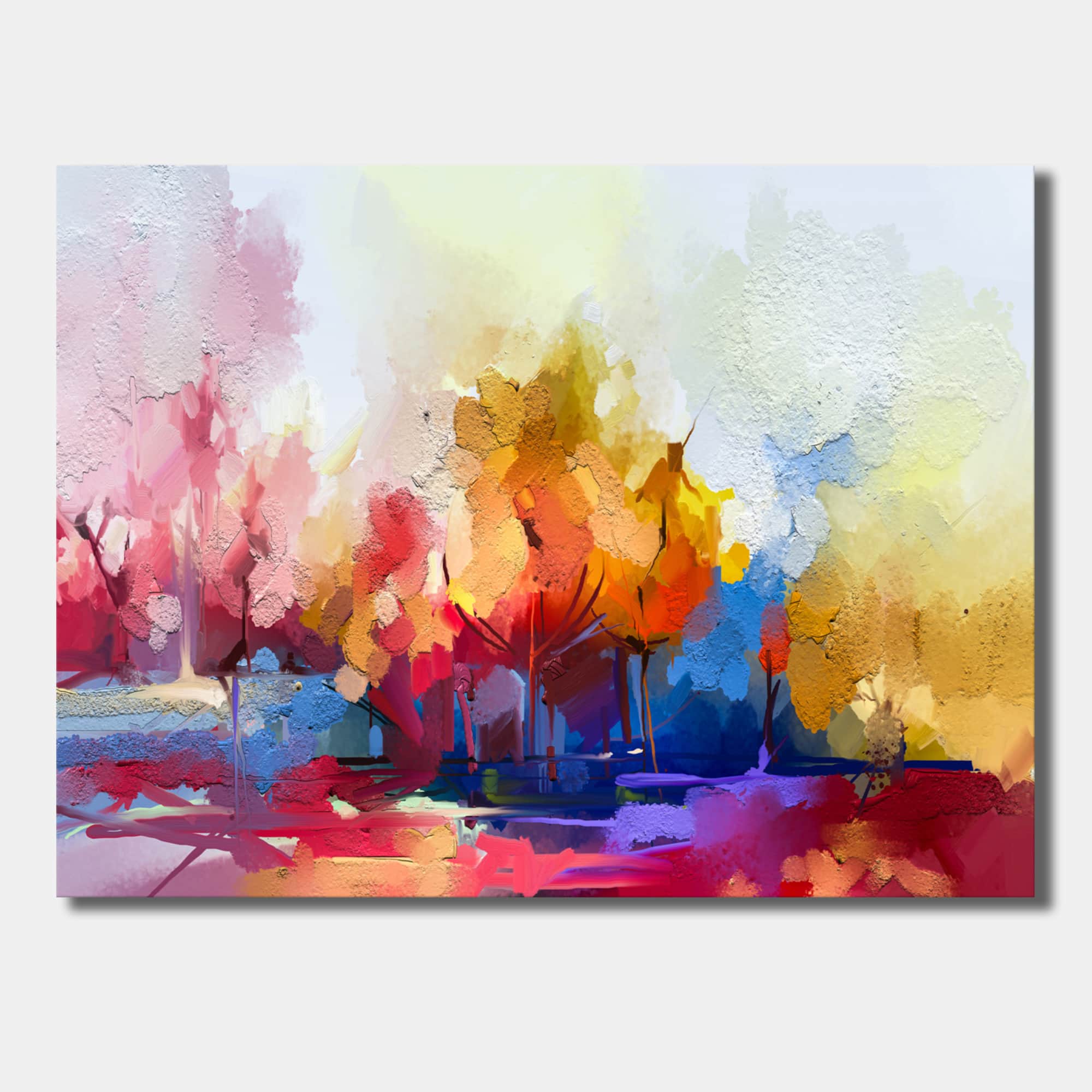 Designart - Colorful Abstract Landscape I - Modern &#x26; Contemporary Canvas Wall Art Print