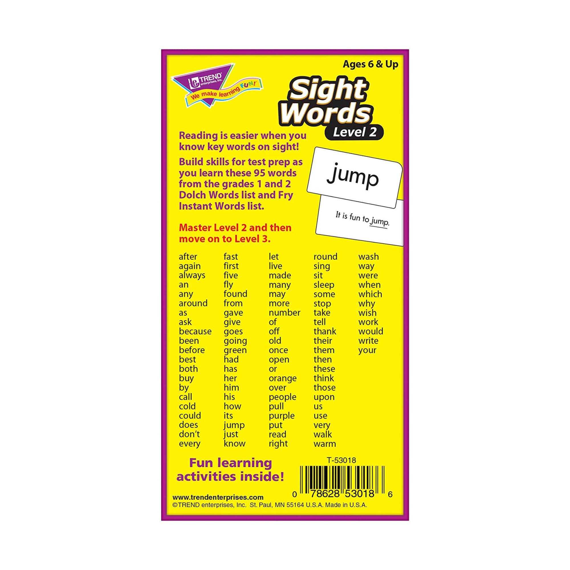 Trend Enterprises® Sight Words Level 2 Skill Drill Flash Cards