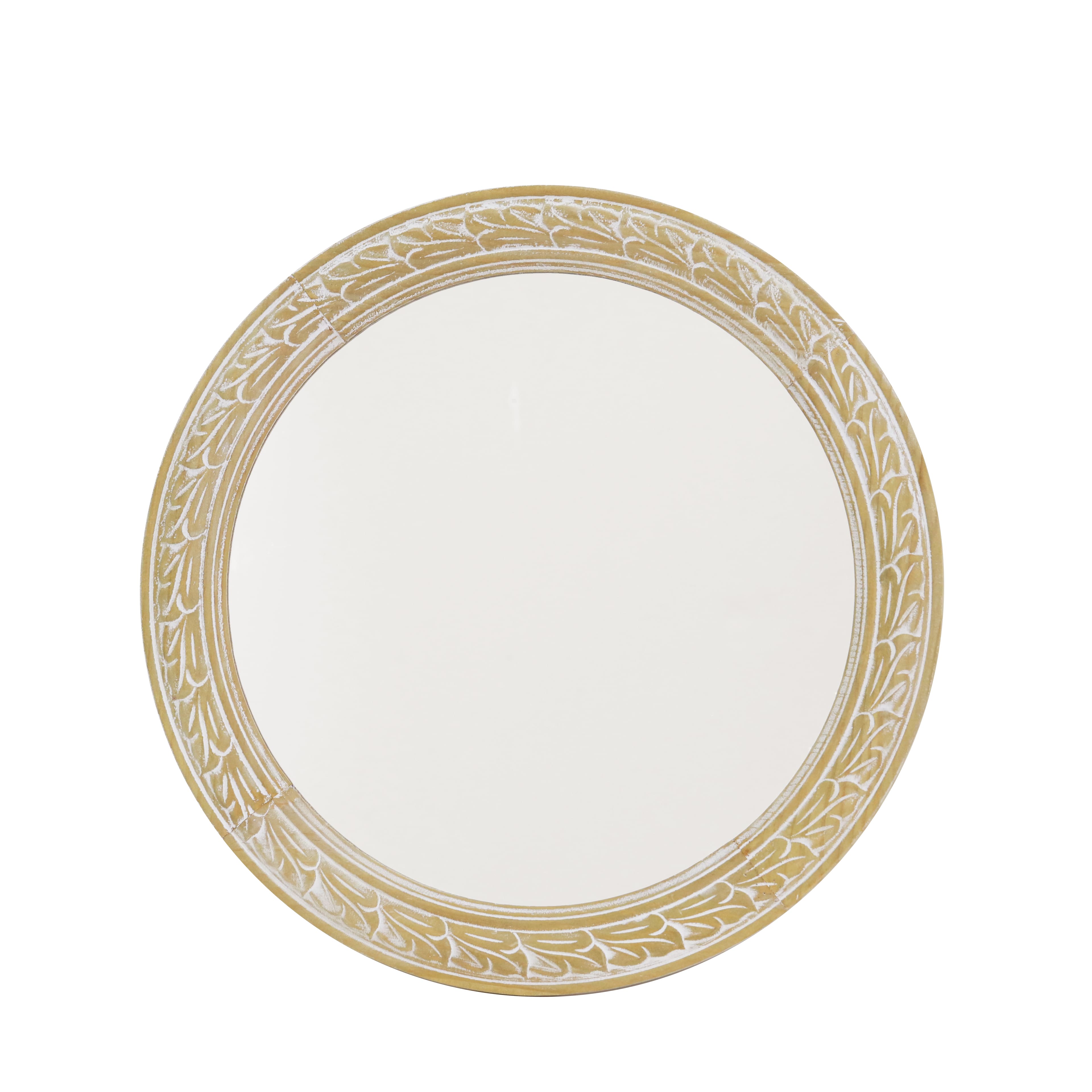 18&#x22; Whitewashed Round Wall Mirror by Ashland&#xAE;