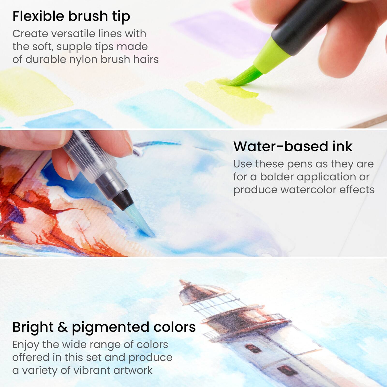 Arteza&#xAE; Unique Colors Real Brush Pens&#xAE; &#x26; Water Brush Pen Set