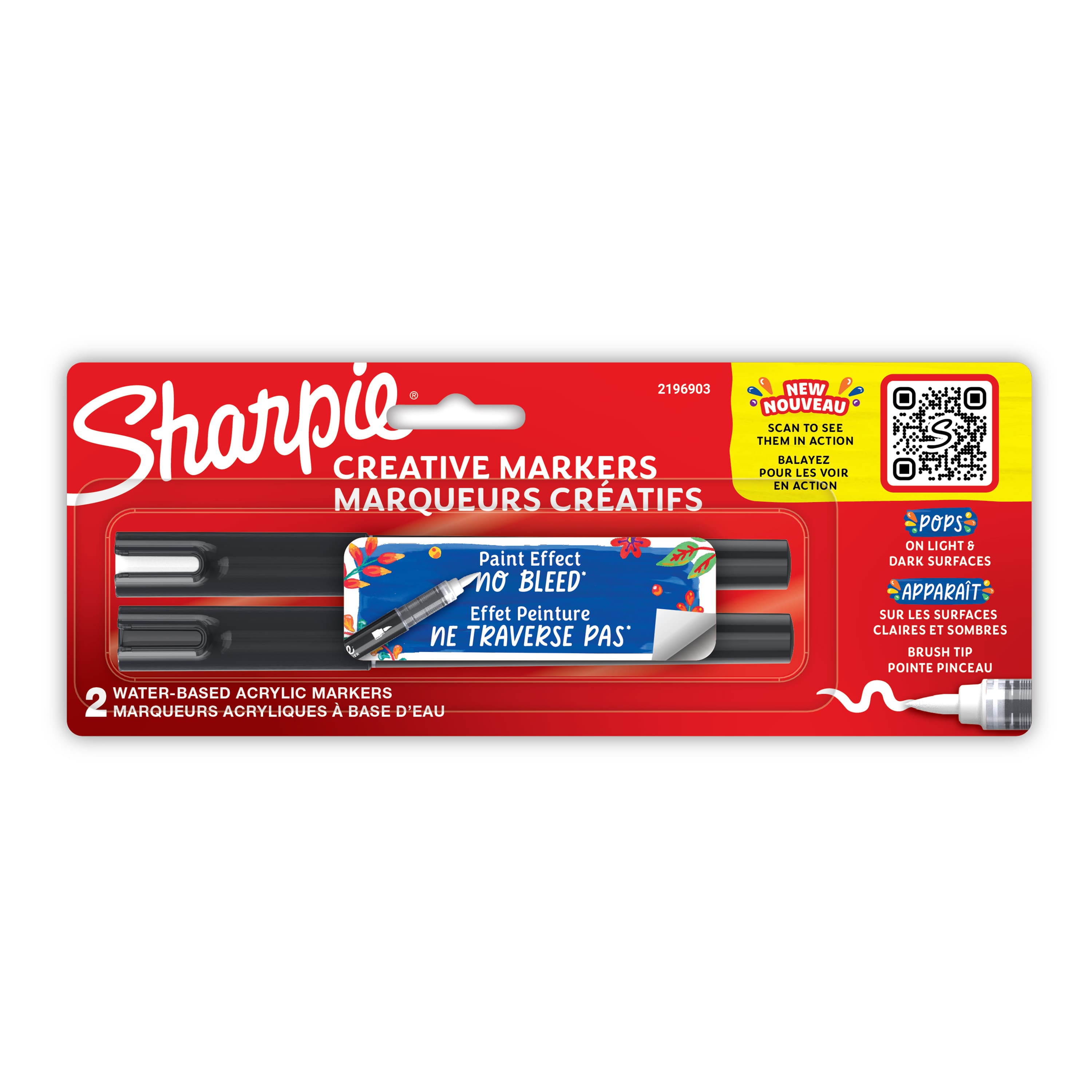 Sharpie&#xAE; Black &#x26; White Brush Tip Creative Markers