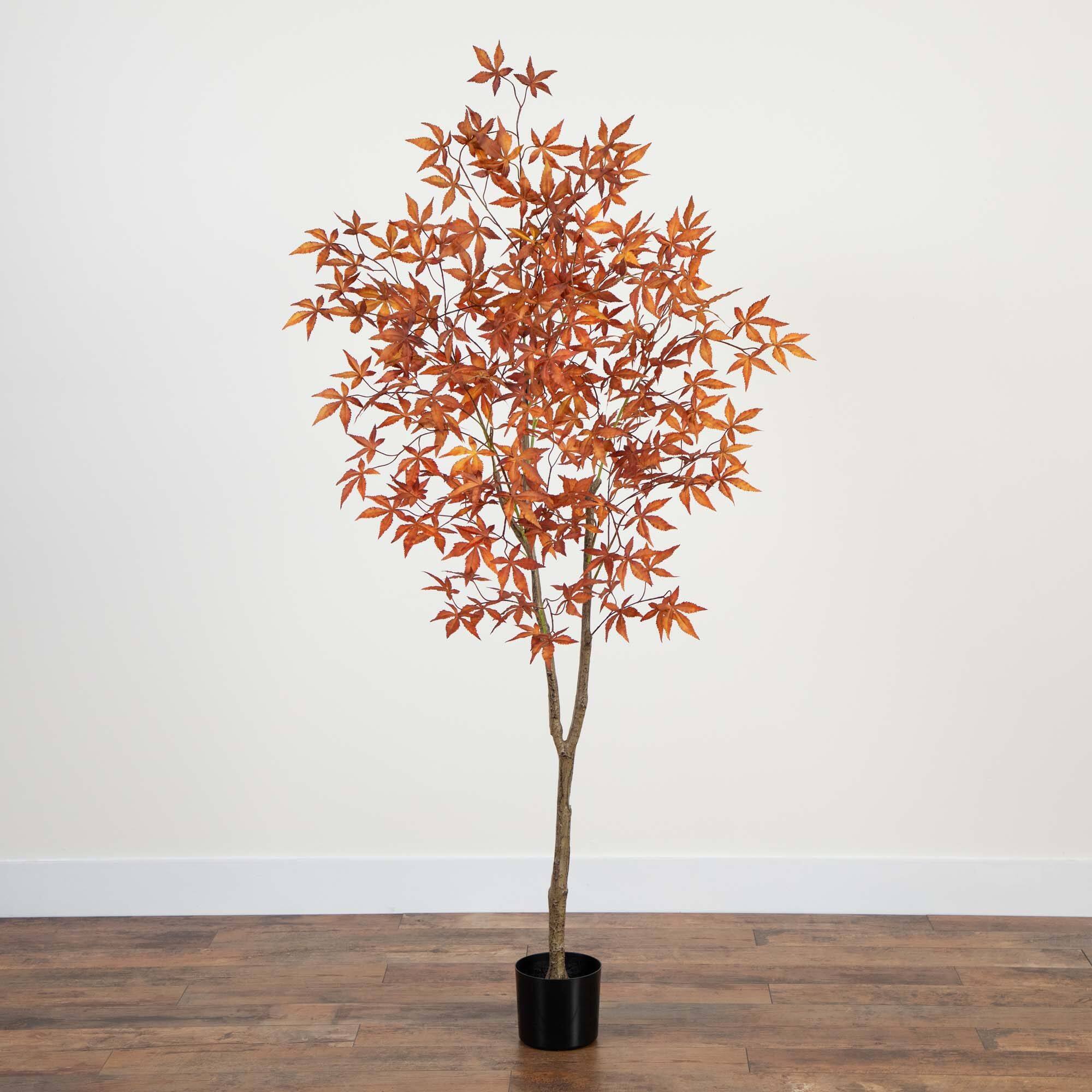 6ft. Orange Japanese Maple Artificial Potted Tree