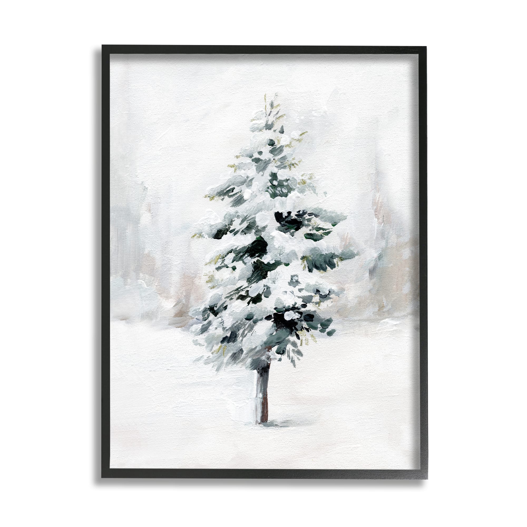 Stupell Industries Wintery Snow Tree Scene Framed Giclee Art