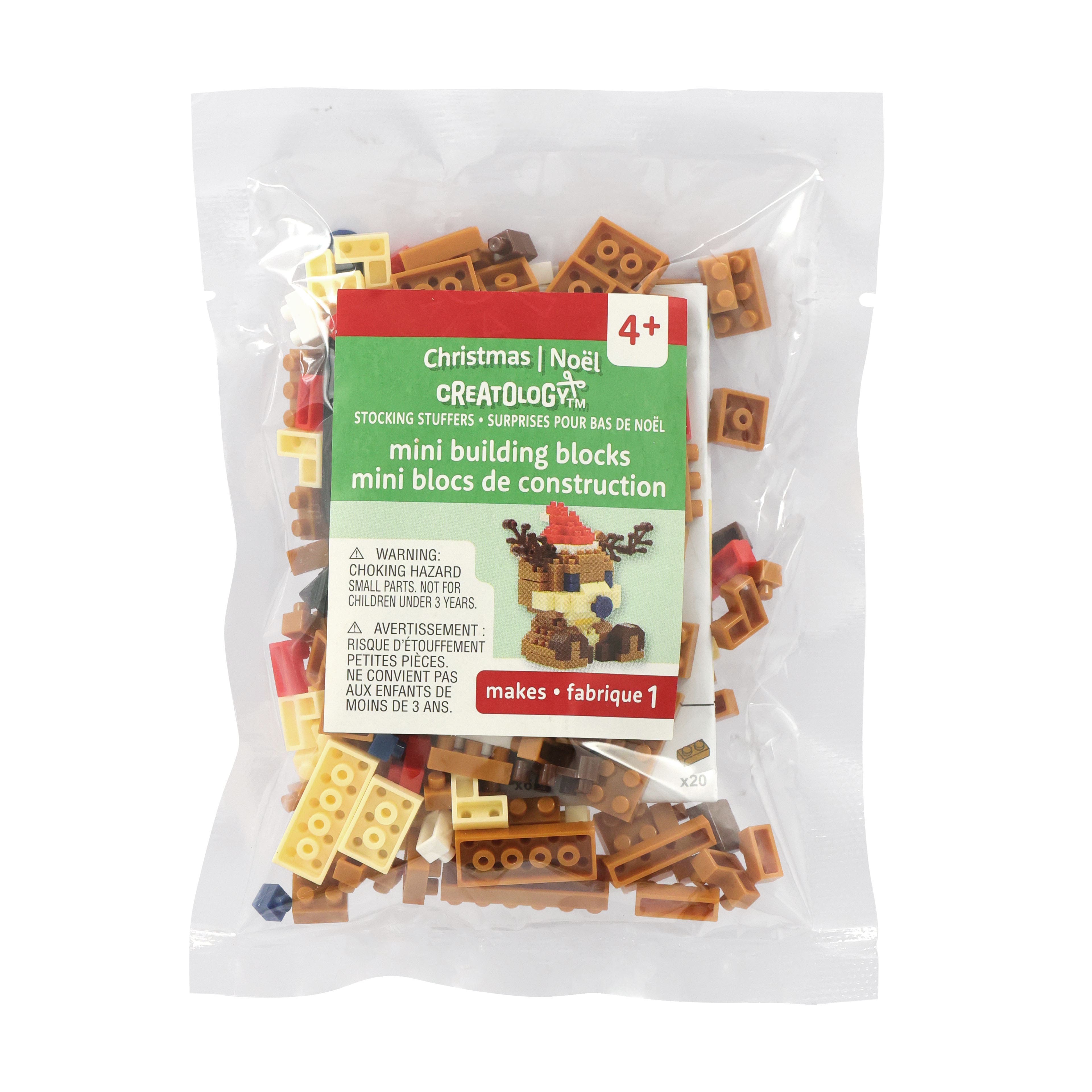 Reindeer in Santa Hat Mini Building Blocks by Creatology™