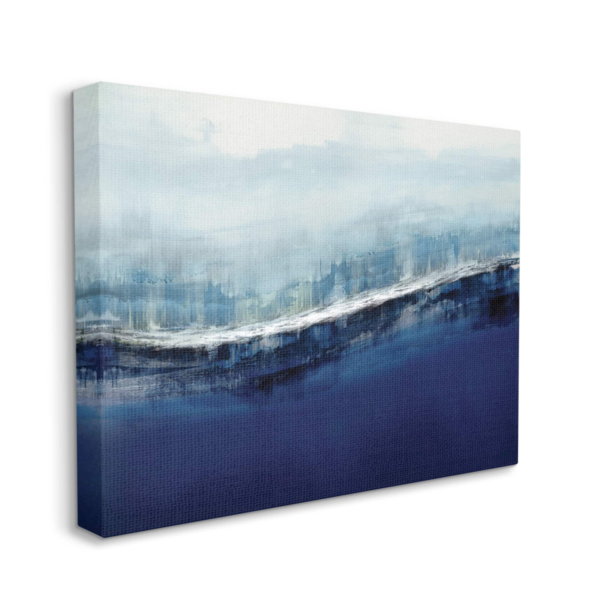 Stupell Industries Abstract Ocean Waves Blue Stormy Sky Wall Art