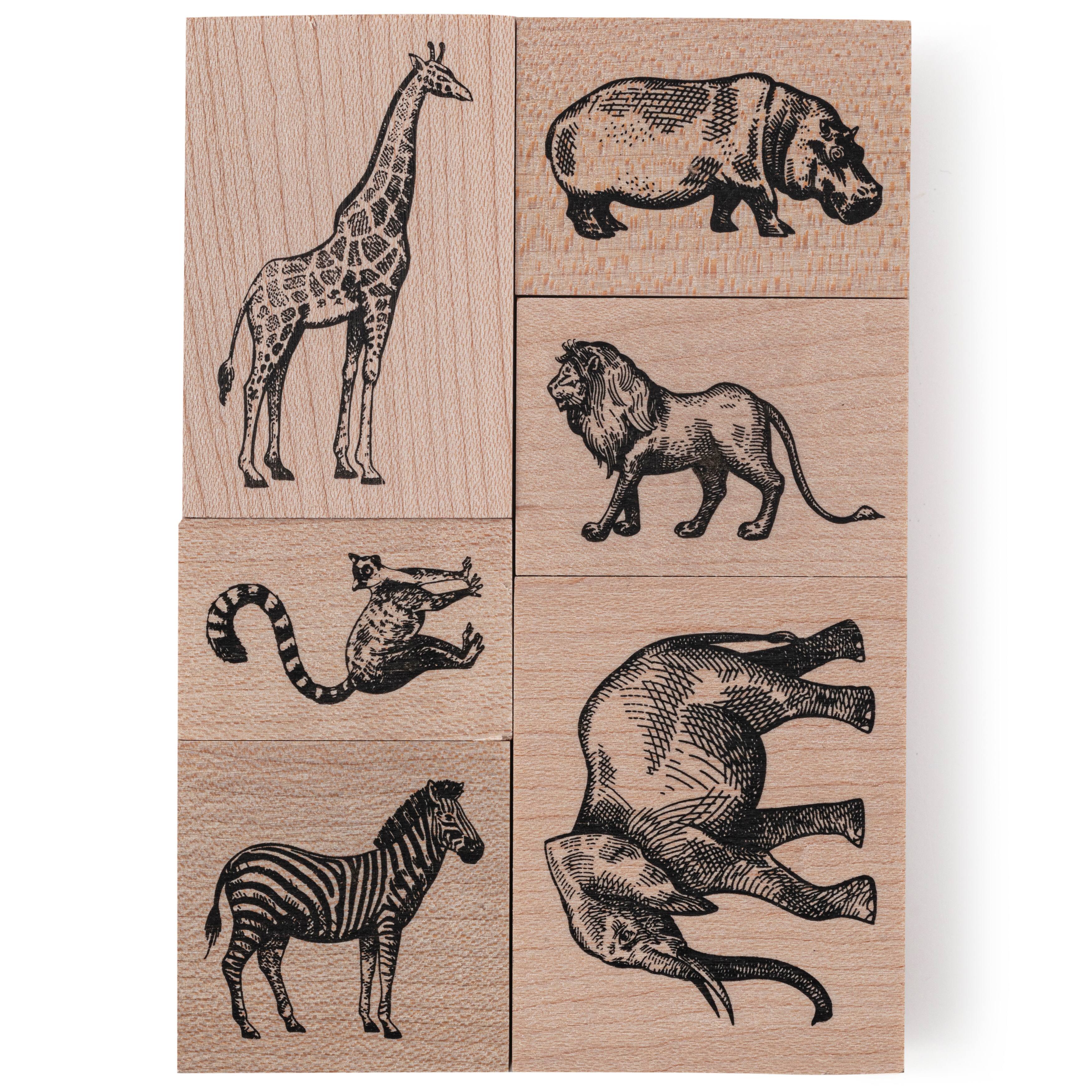 African Animals Wood Stamp Set by Recollections&#x2122;