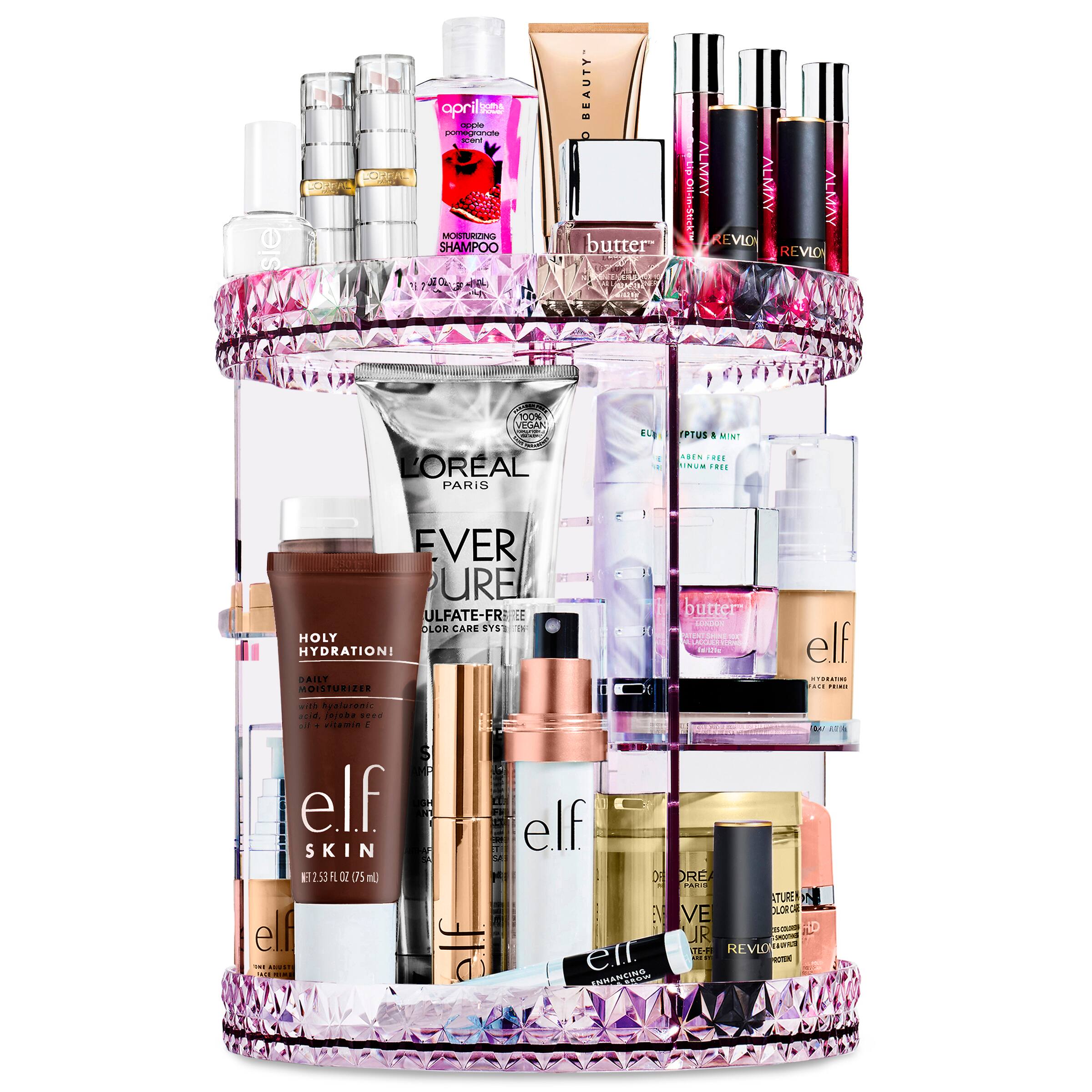 Sorbus Purple Rotating Makeup Organizer