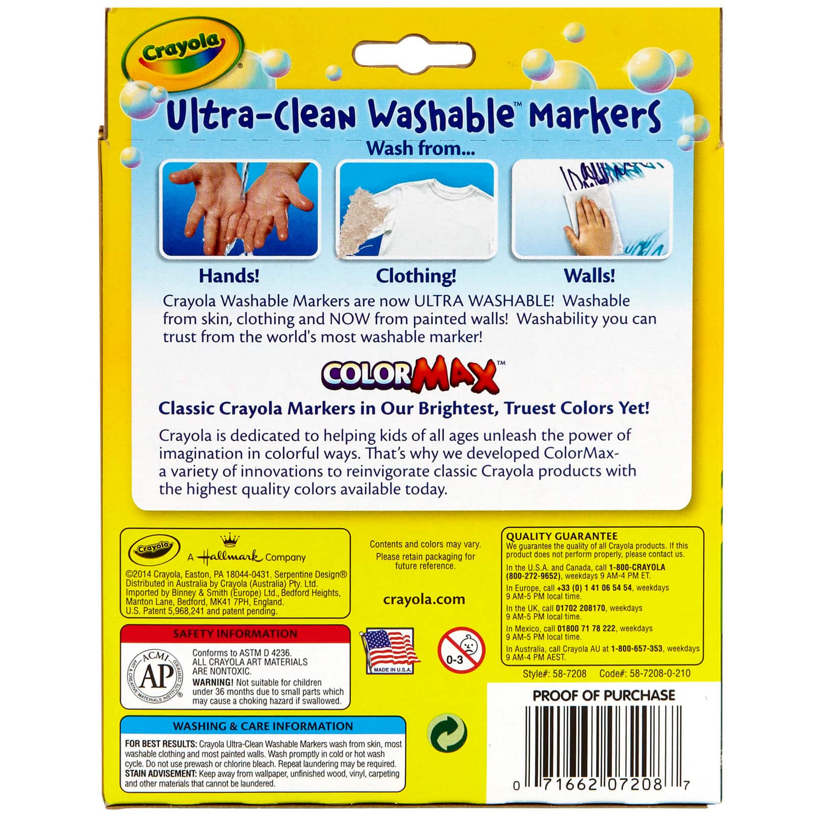 Crayola&#xAE; Ultra-Clean Wedge Tip Washable Markers, 6 Packs of 8