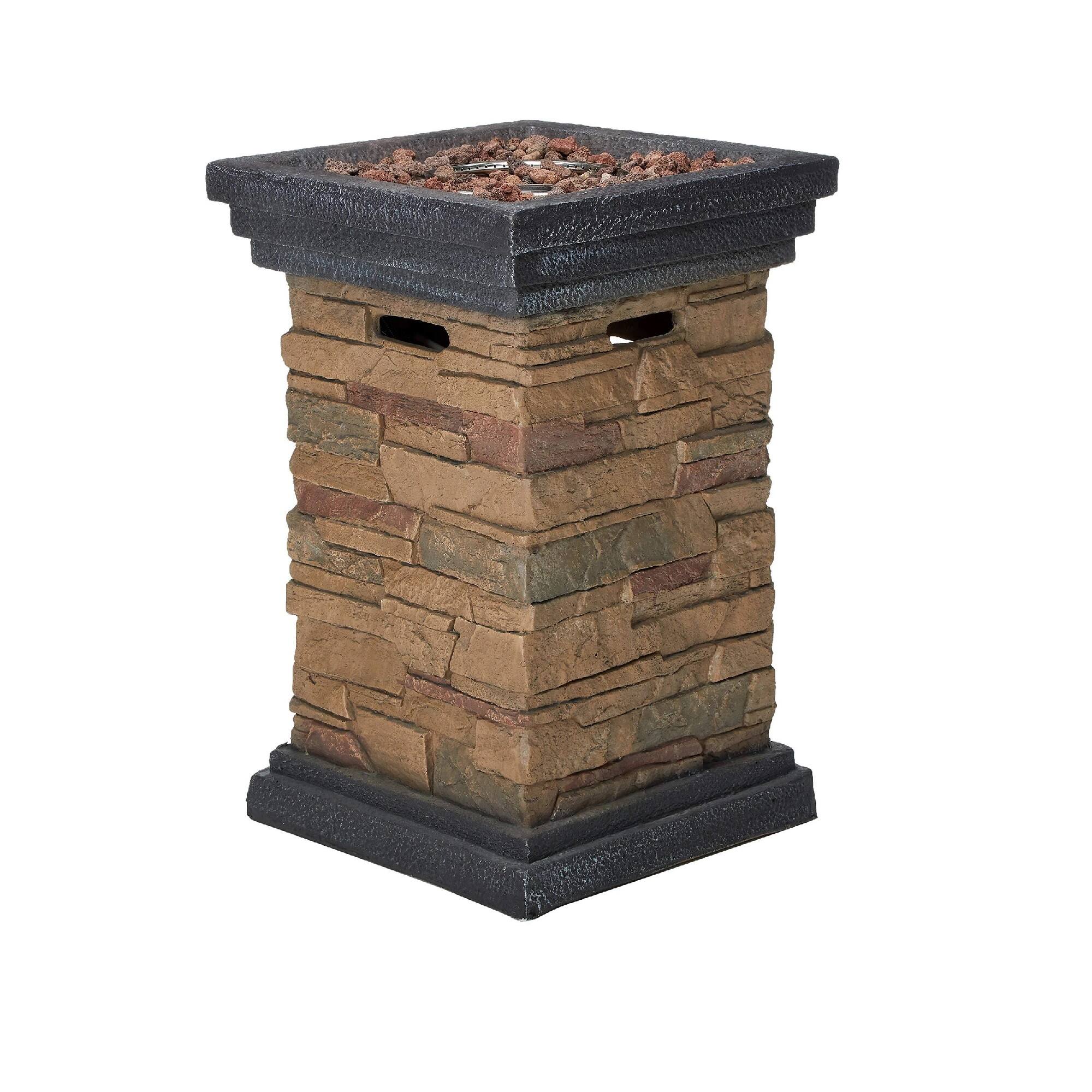 29" Classic Stone Column Gas Fire Pit