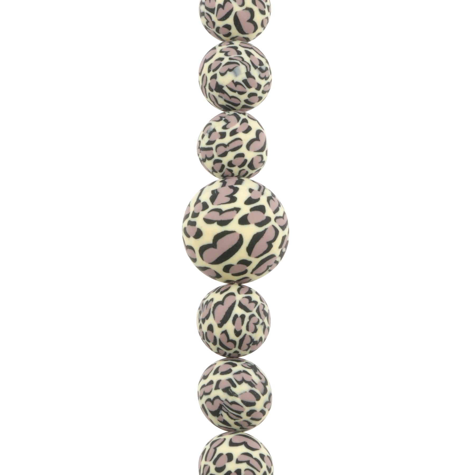 12 Pack: Leopard Clay Round Beads by Bead Landing™