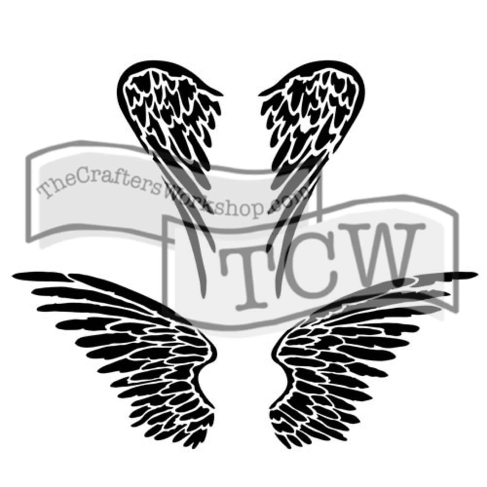 The Crafter&#x27;s Workshop Angel Wings Stencil