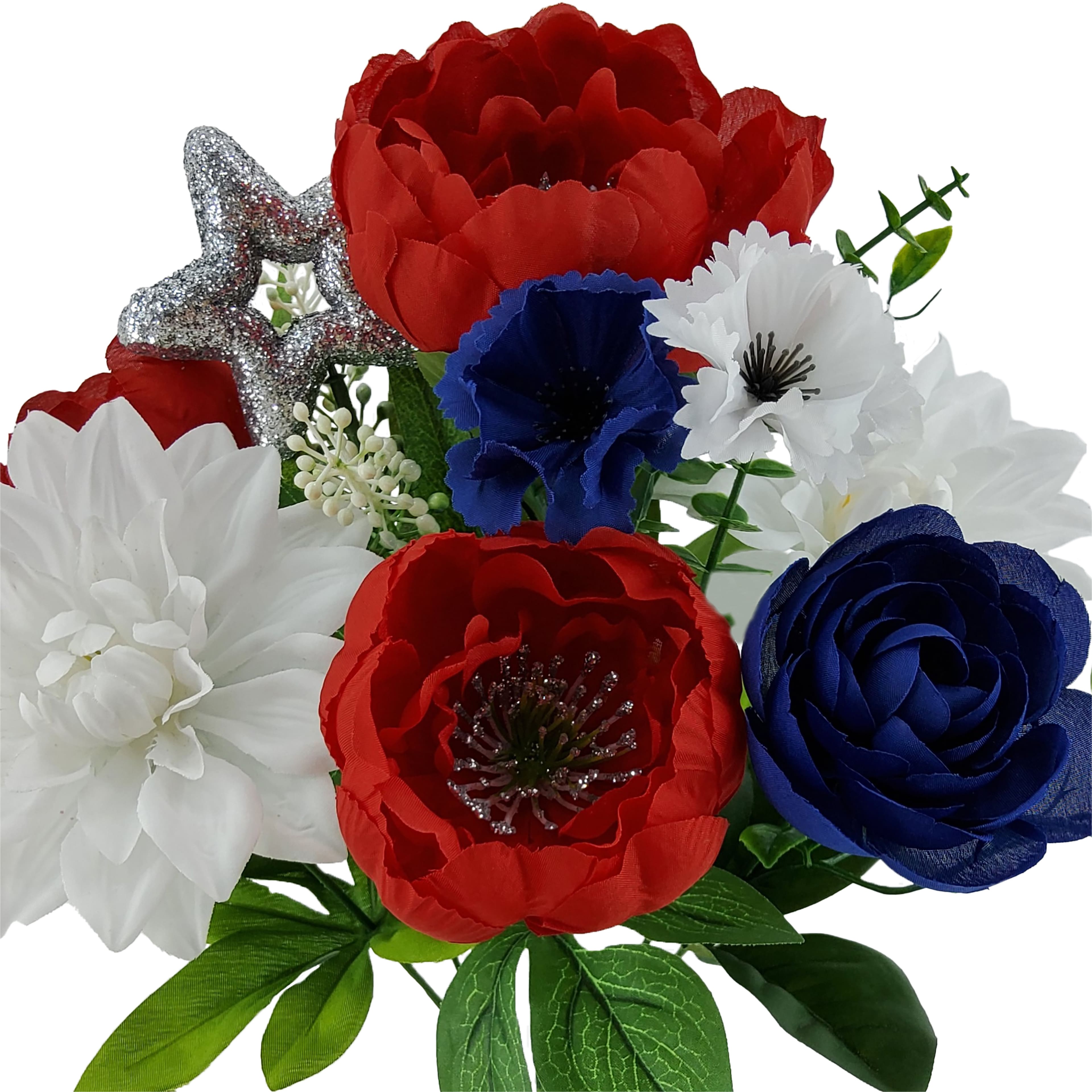 Red, White &#x26; Blue Peony Bush with Star by Celebrate It&#x2122;