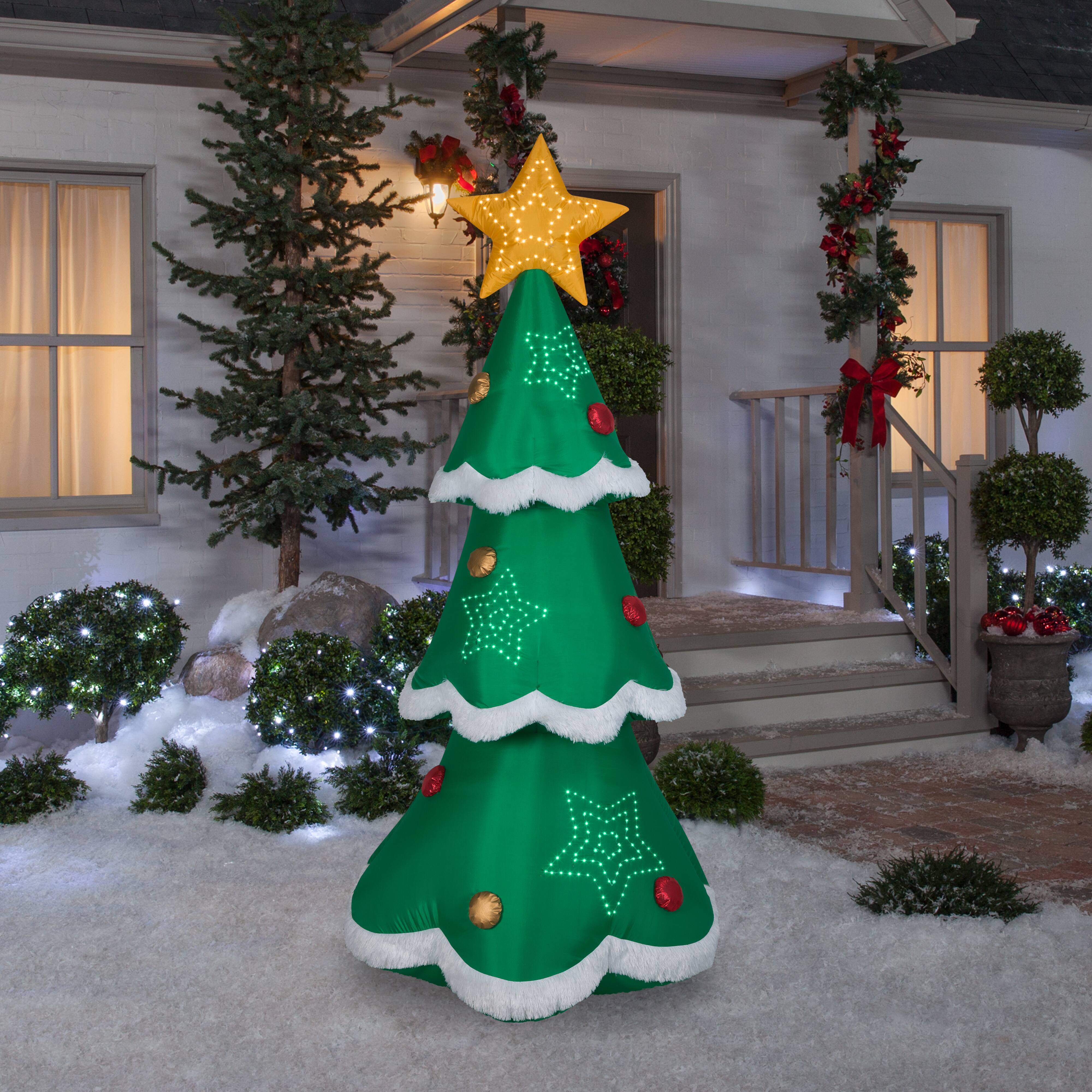 7.5ft. Lightshow Airblown&#xAE; Inflatable Mixed Media Sewn-In Micro LED Christmas Tree