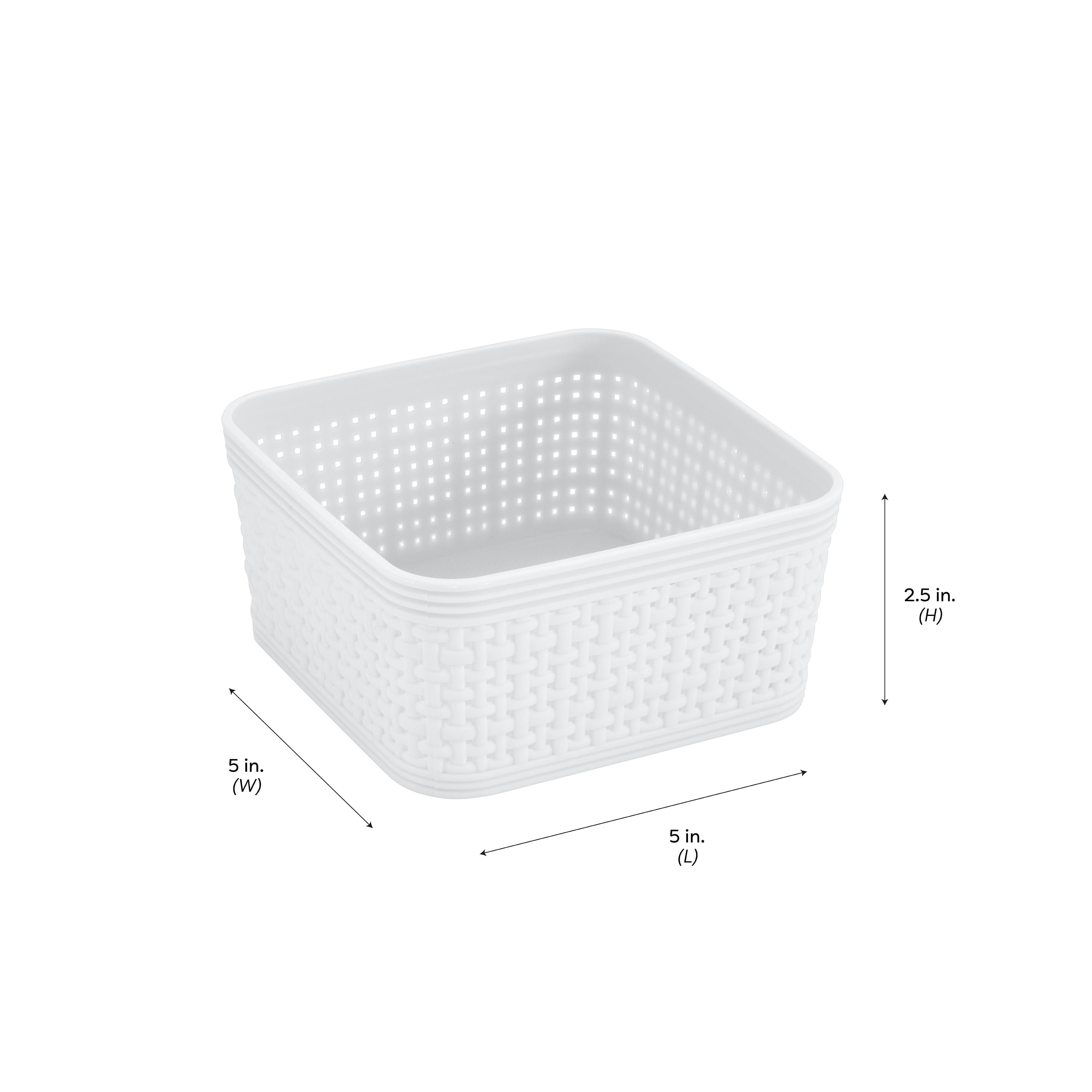 Simplify 6-Piece White Organizing Basket Set